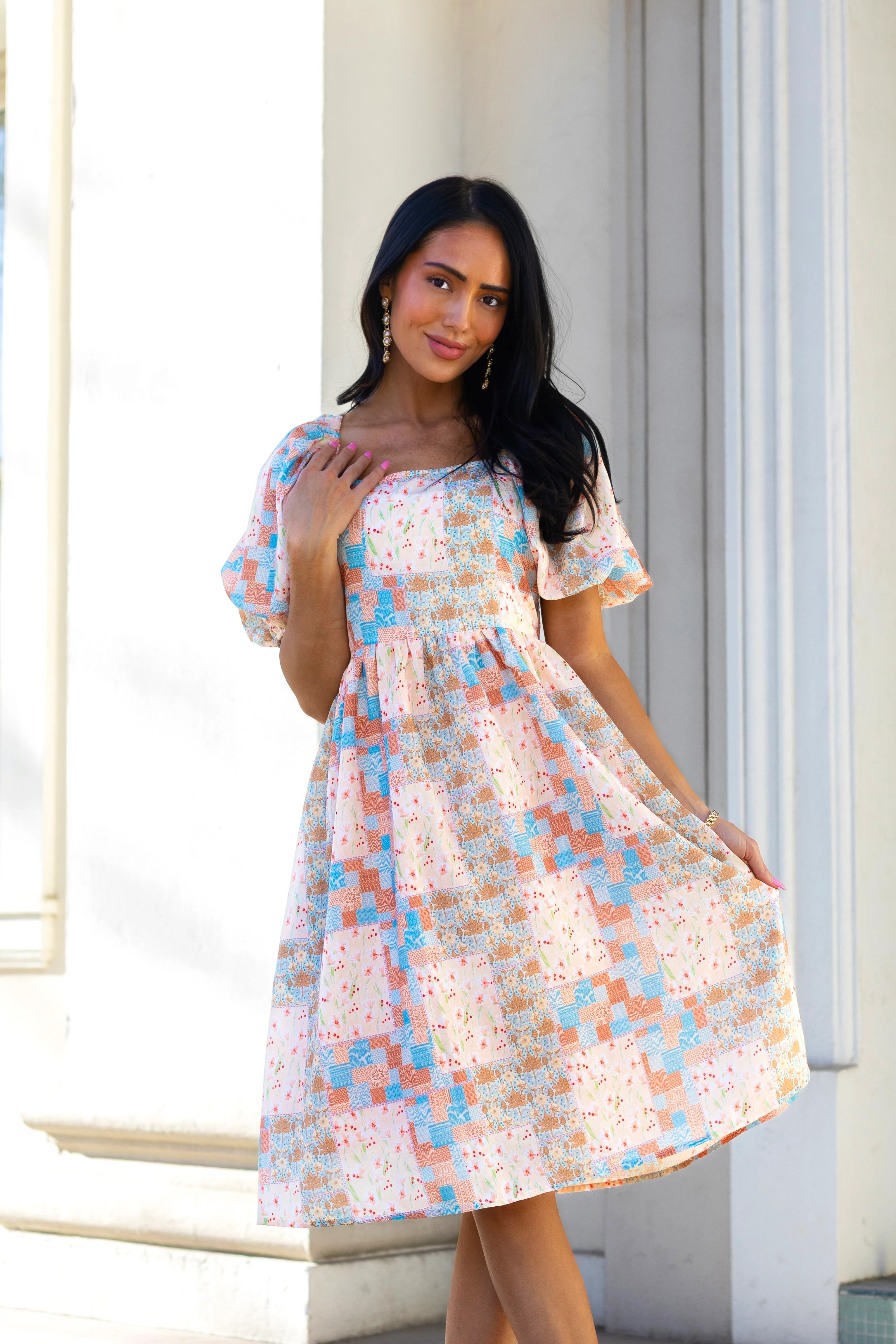 The Gemma Patchwork Floral Dresses - XNAUWBI