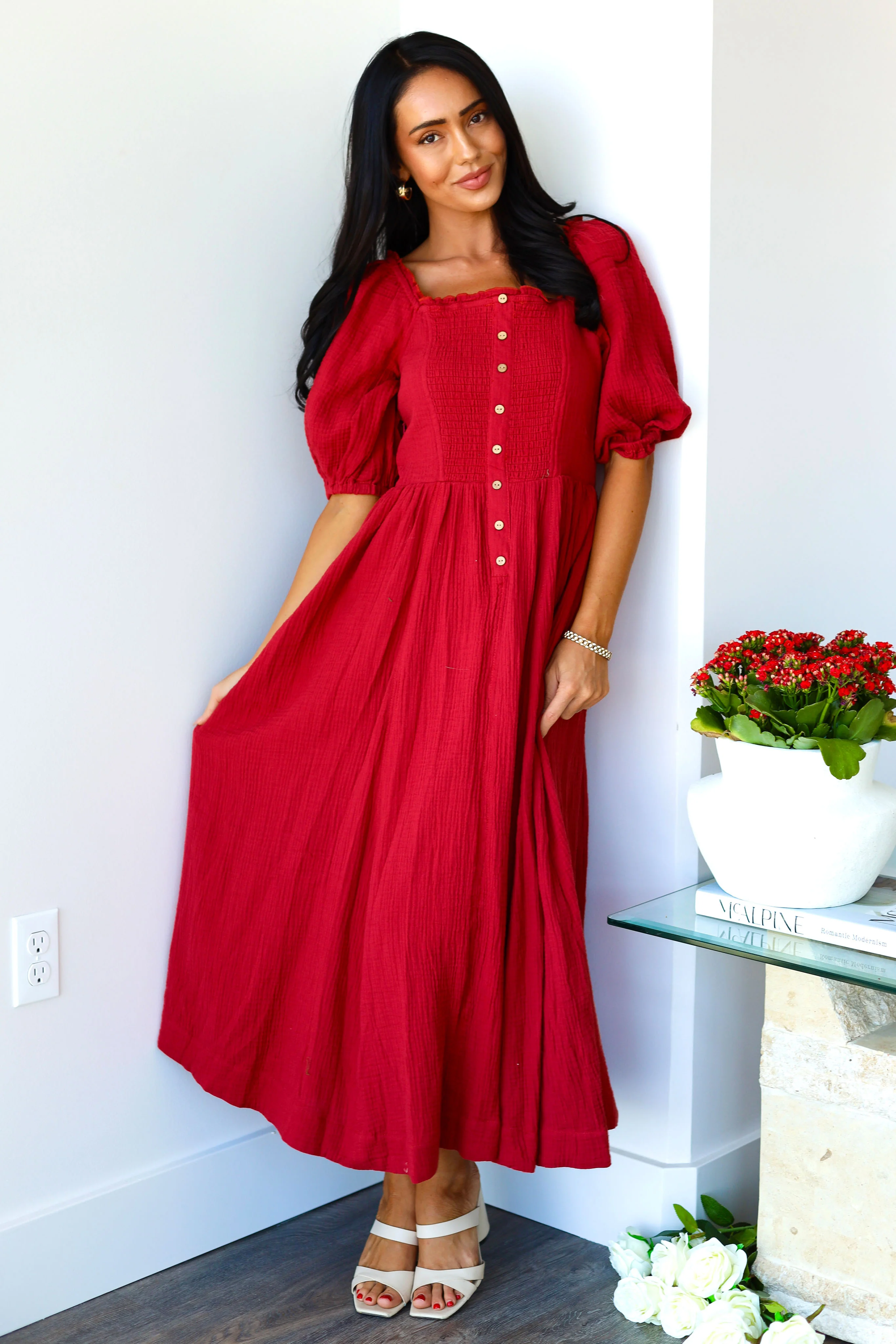 The Lylie Cranberry Dresses - XNAUWBI