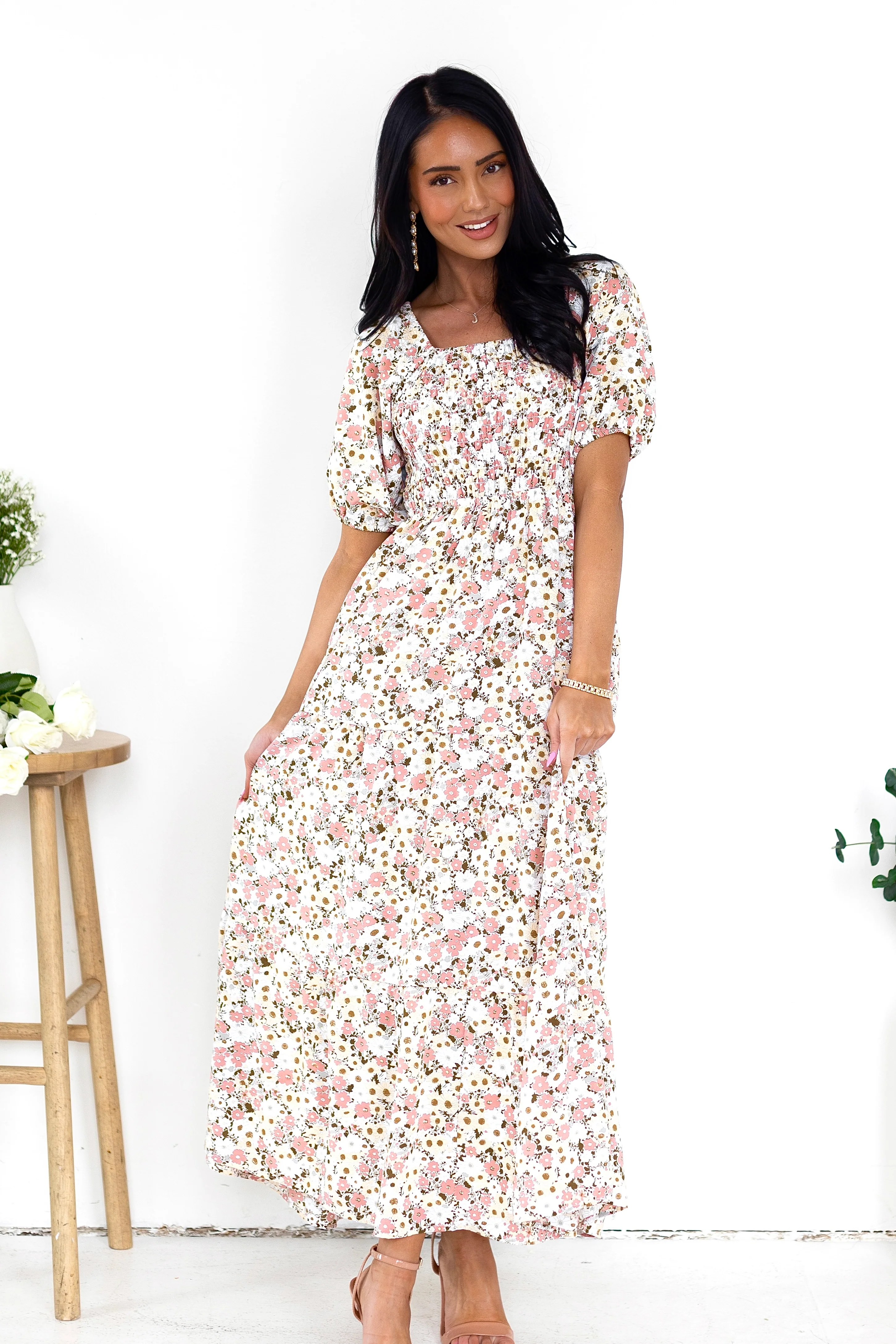 The Indy Retro Peony Dresses - XNAUWBI