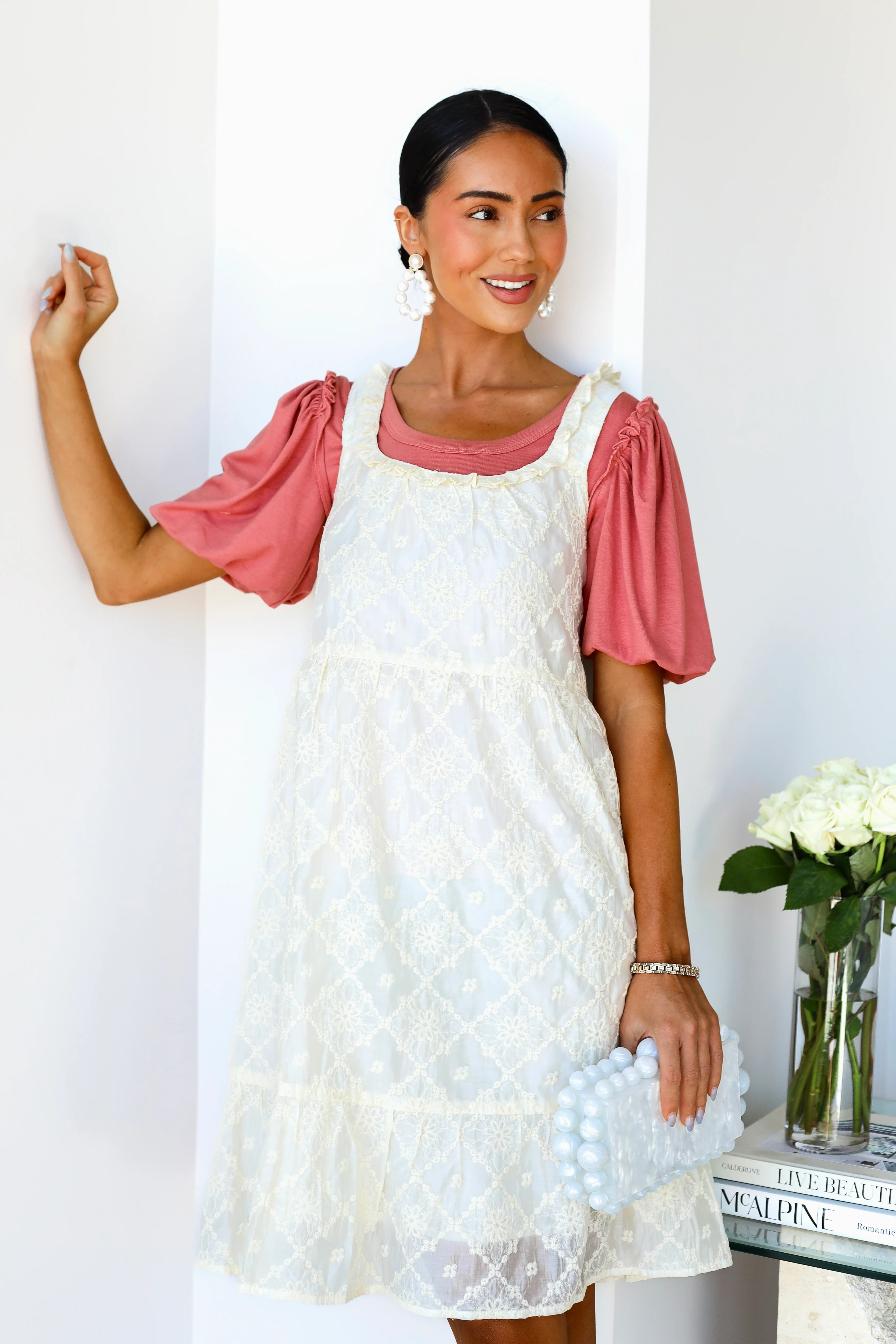 The Maddie Vintage Cream Dresses - XNAUWBI