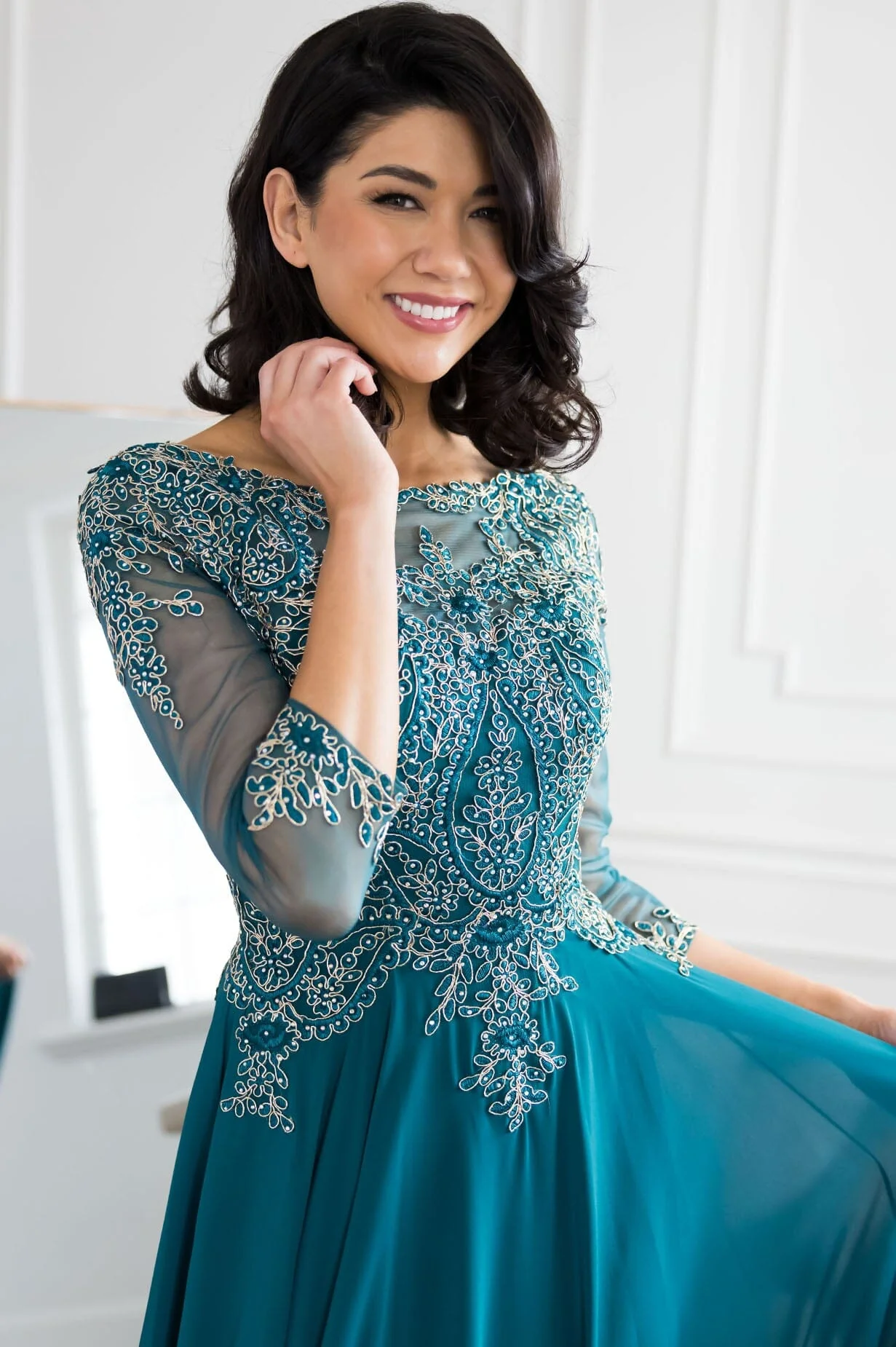 The Aurora Rich Teal Dresses - XNAUWBI