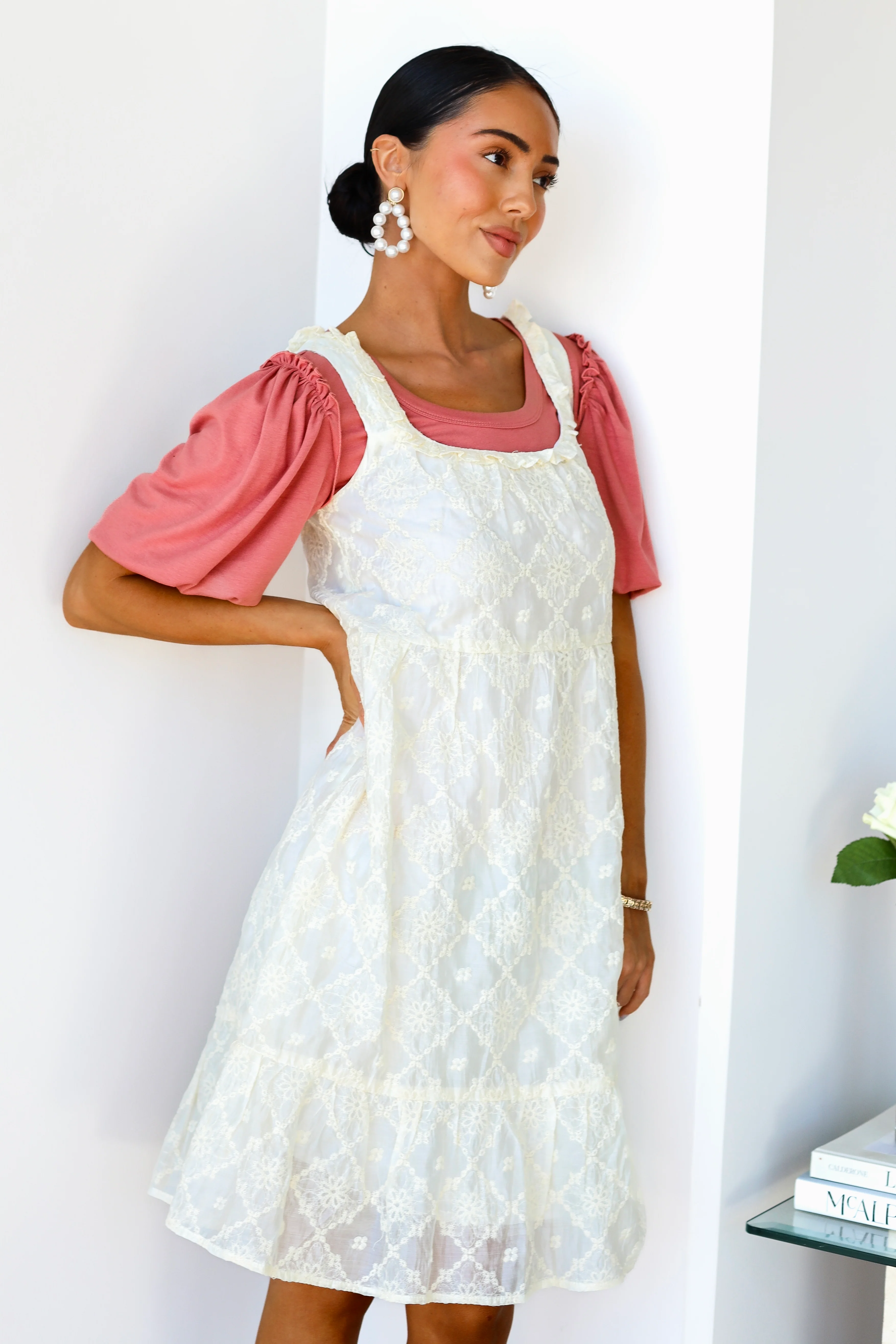 The Maddie Vintage Cream Dresses - XNAUWBI
