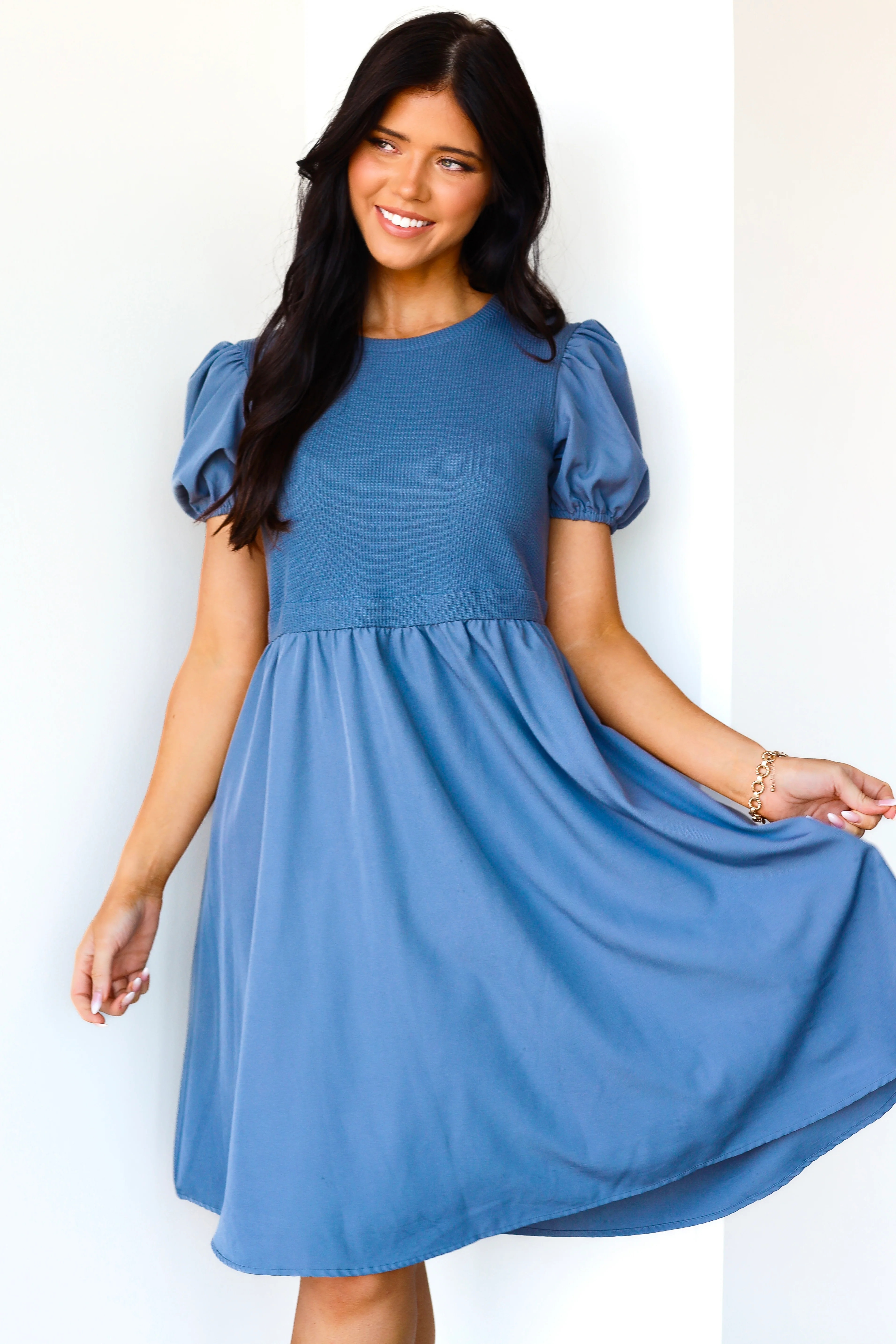 The Ophelia Cornflower Blue Dresses - XNAUWBI