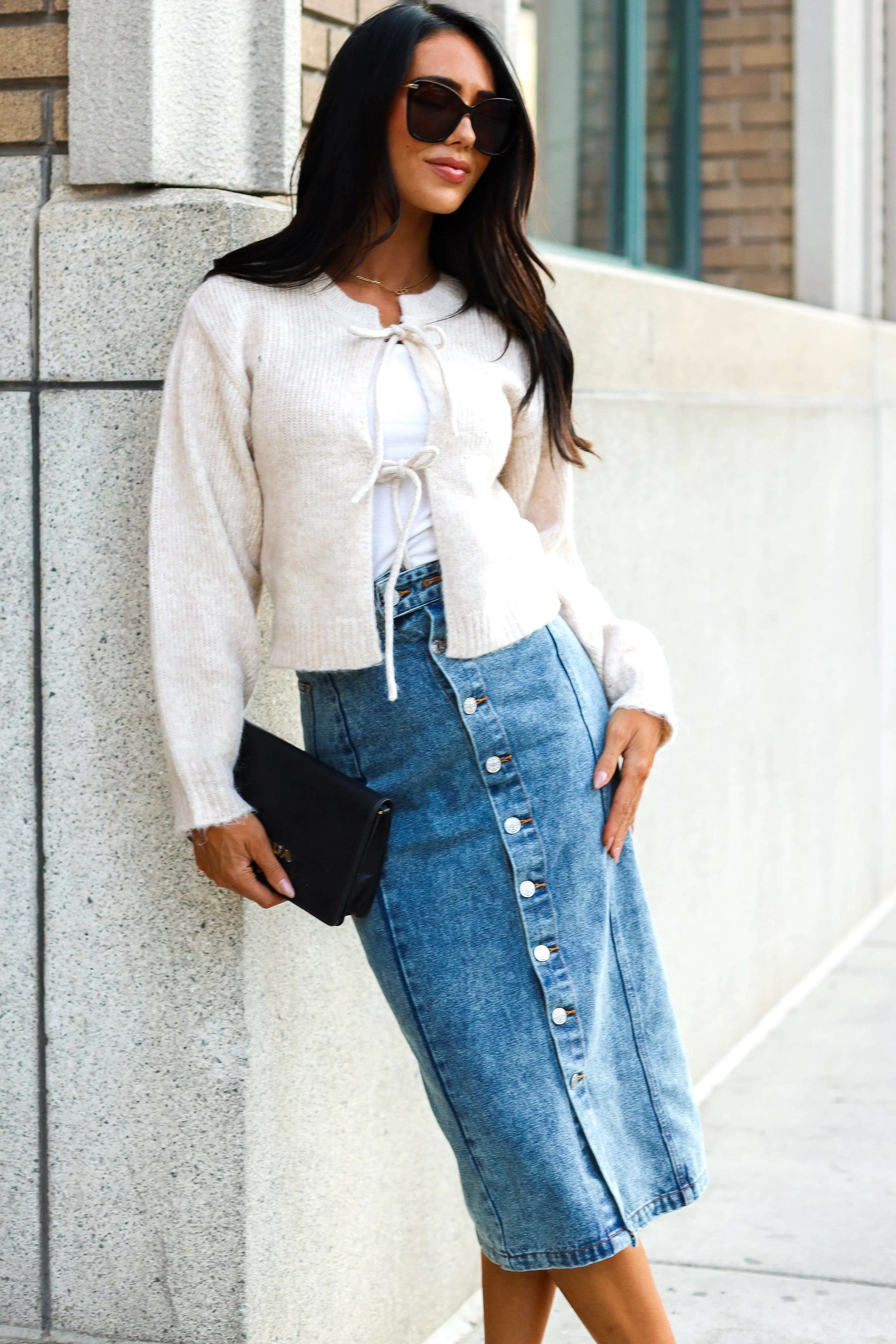 Always Looking Ahead Denim Skirt Medium Wash Dresses - XNAUWBI