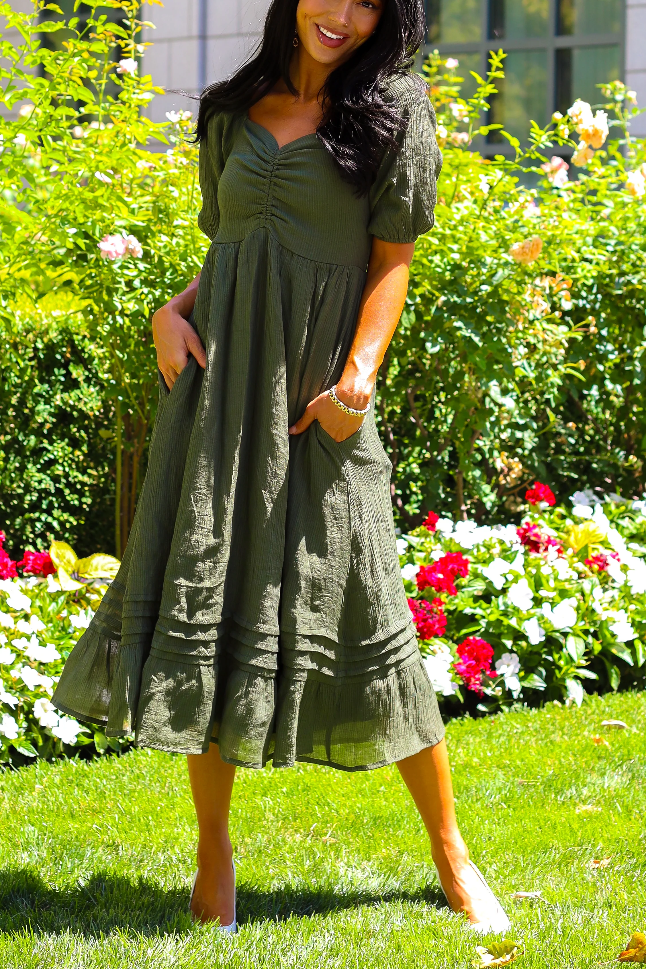 The Bronte Calla Green Dresses - XNAUWBI