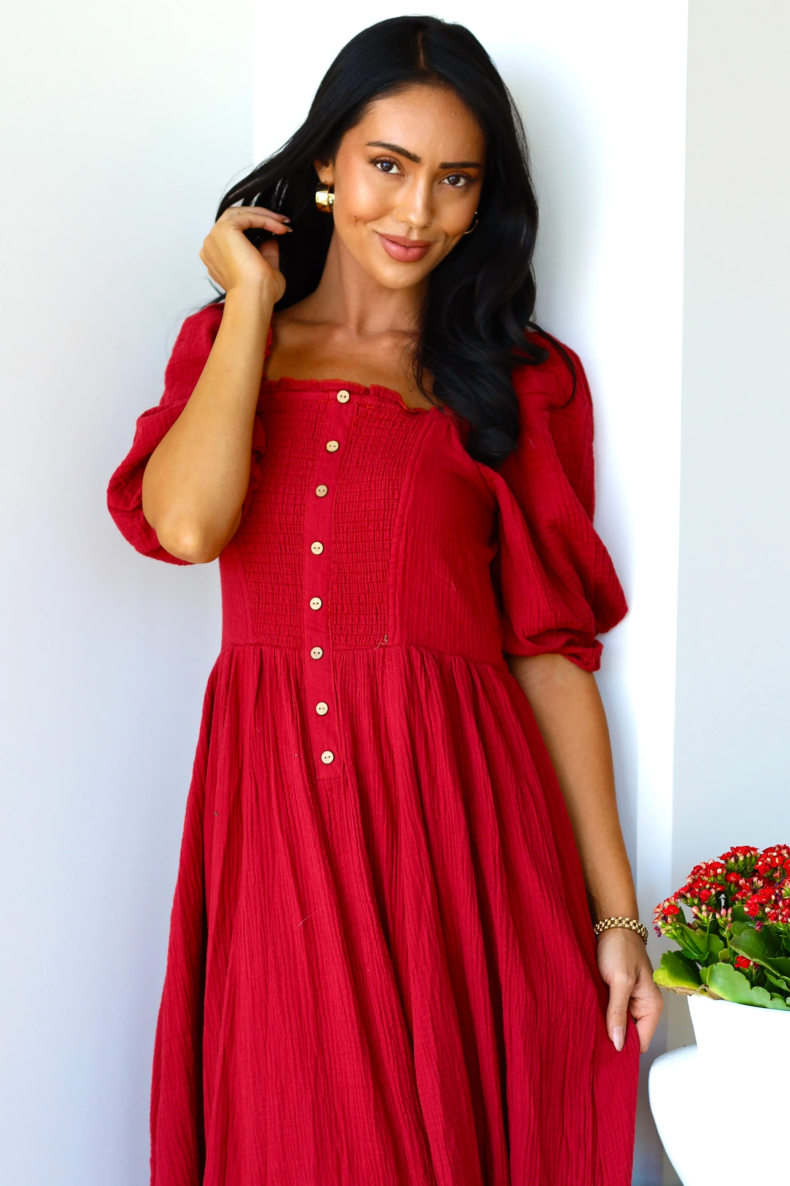 The Lylie Cranberry Dresses - XNAUWBI