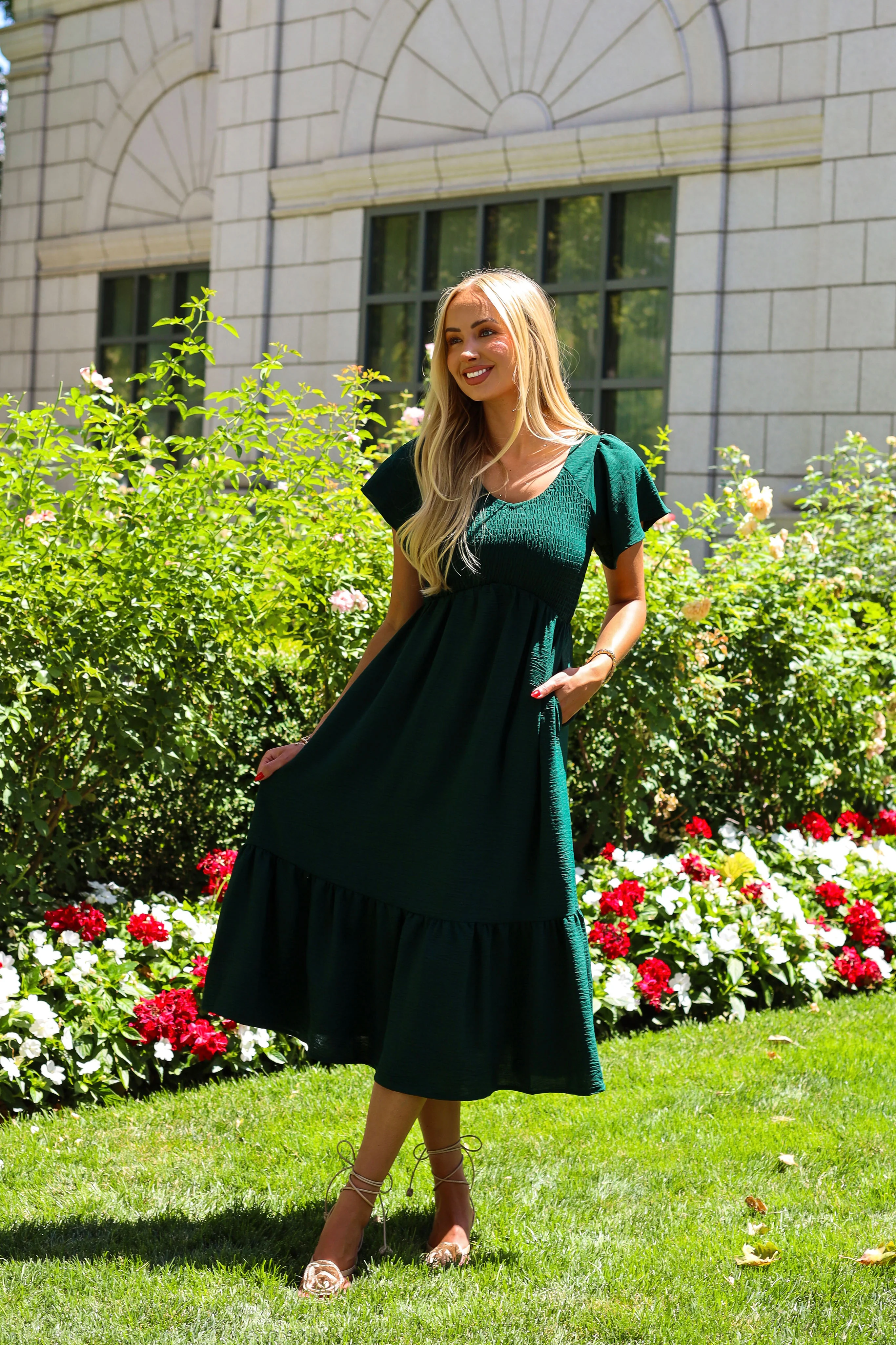 The Kendall Alpine Green Dresses - XNAUWBI