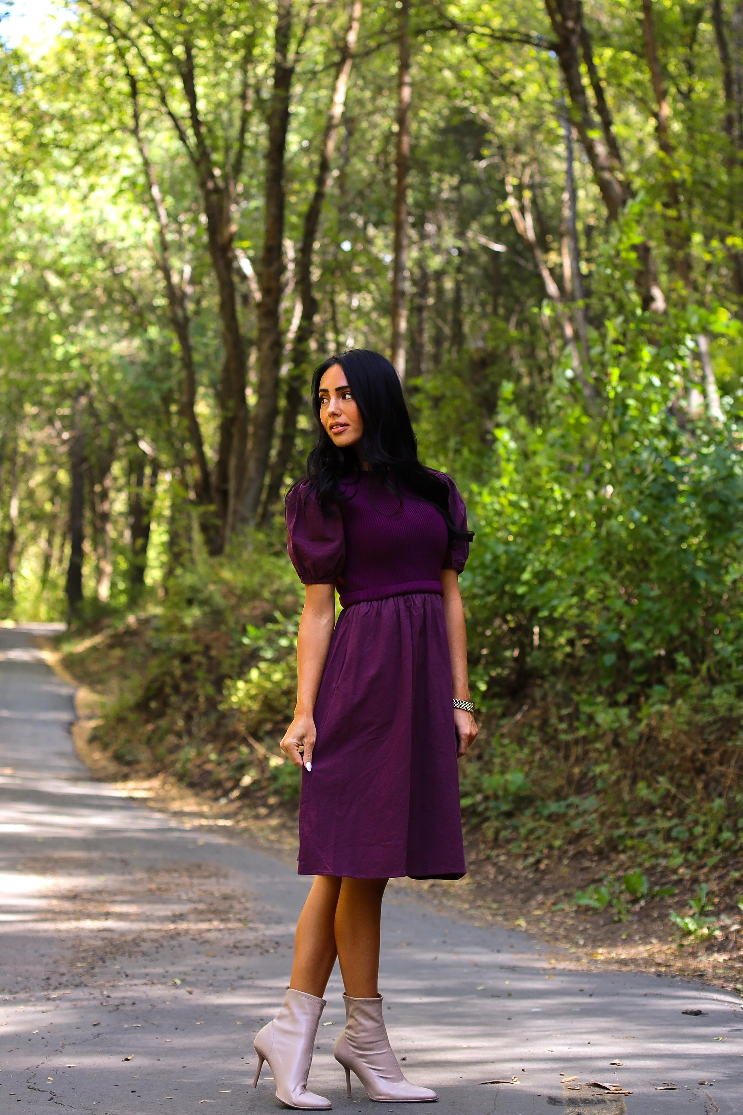 The Rosalie Grape Dresses - XNAUWBI
