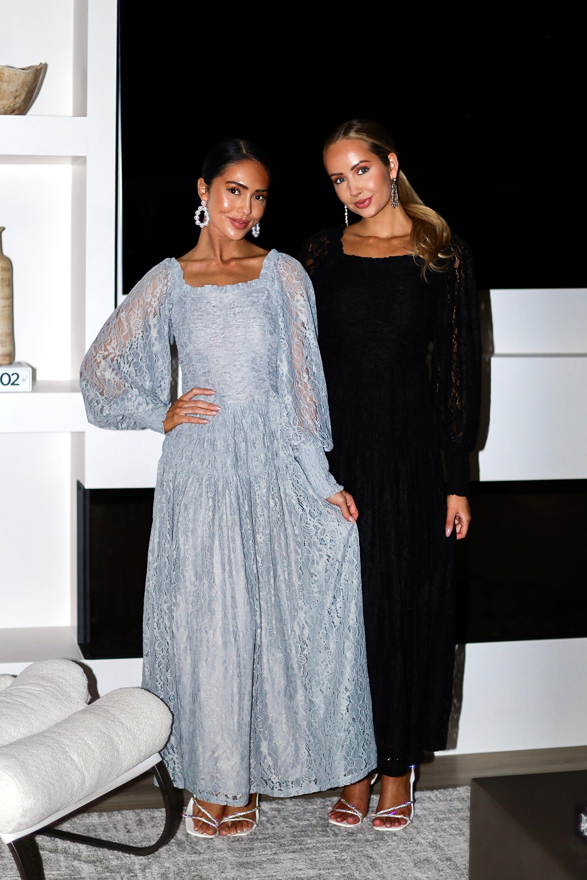 The Connie Grey Lace Dresses - XNAUWBI