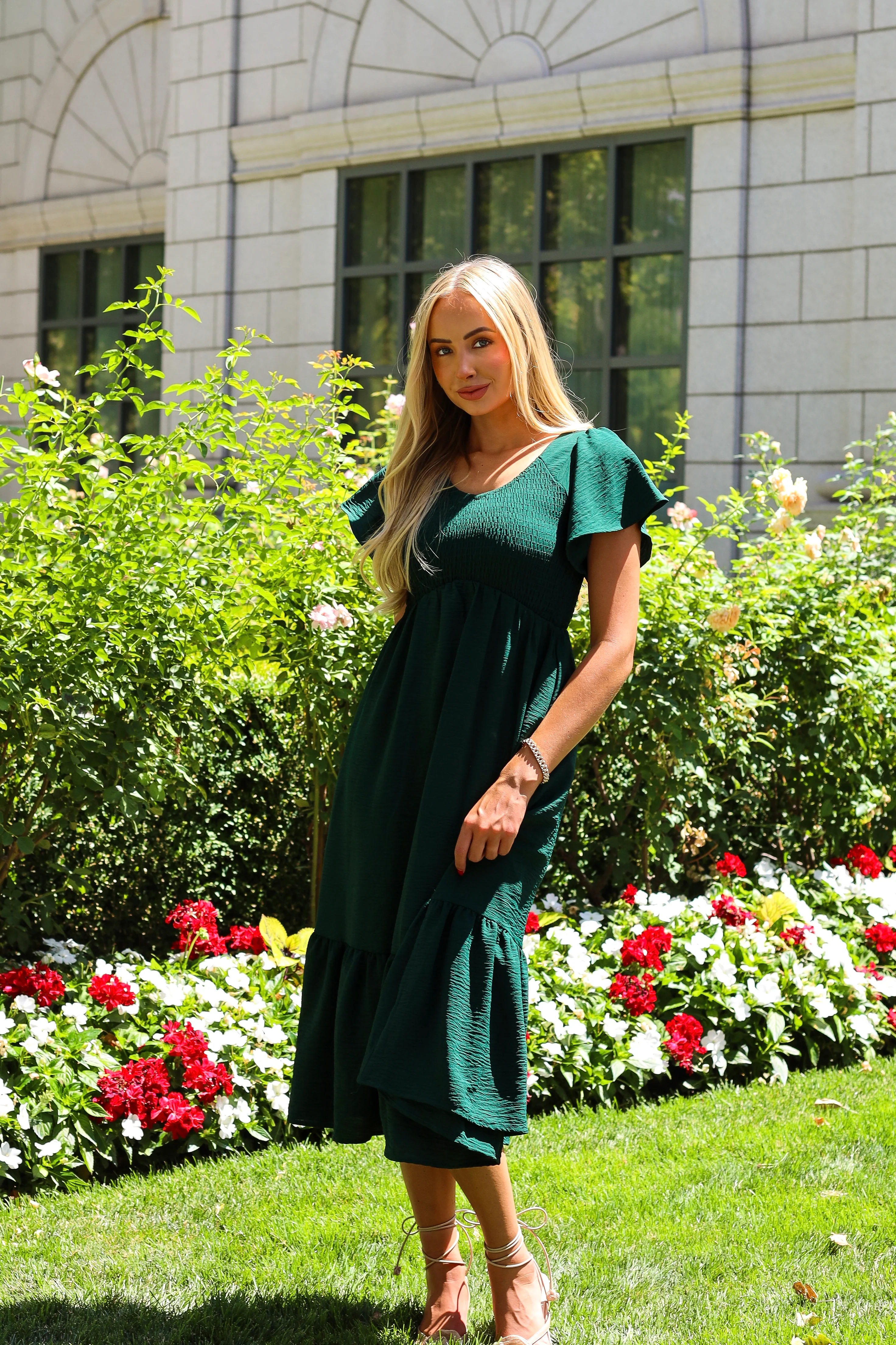 The Kendall Alpine Green Dresses - XNAUWBI