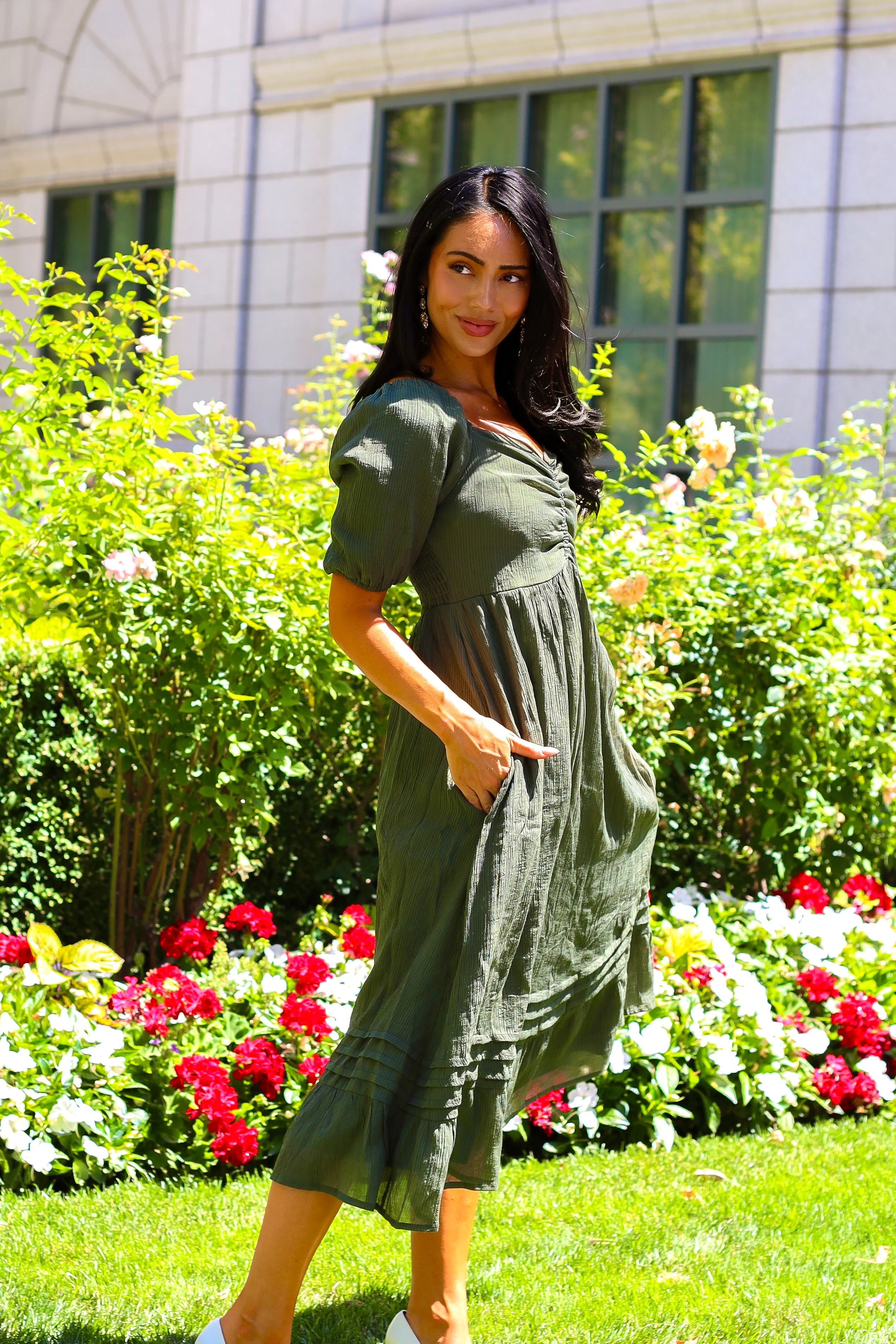 The Bronte Calla Green Dresses - XNAUWBI