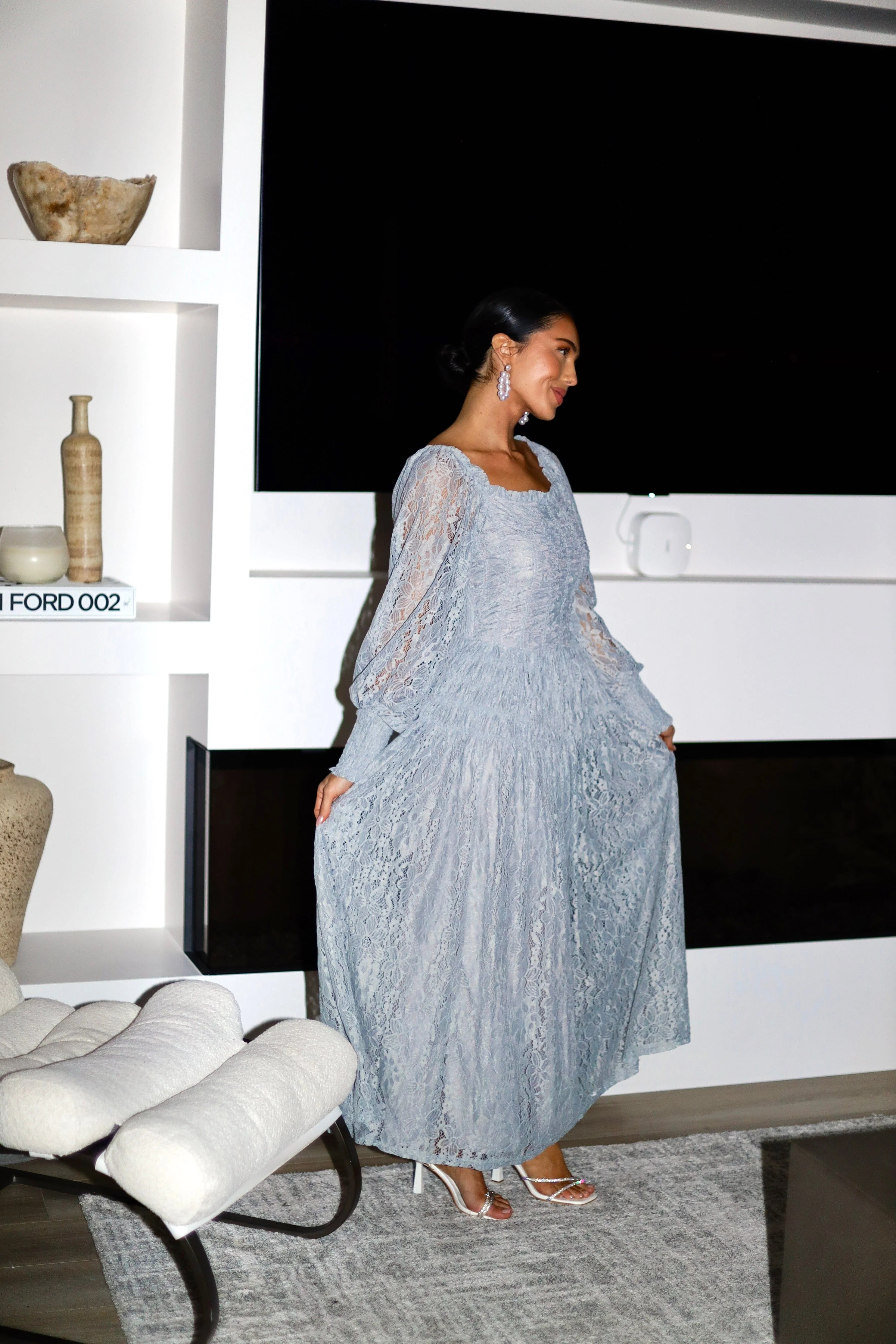 The Connie Grey Lace Dresses - XNAUWBI