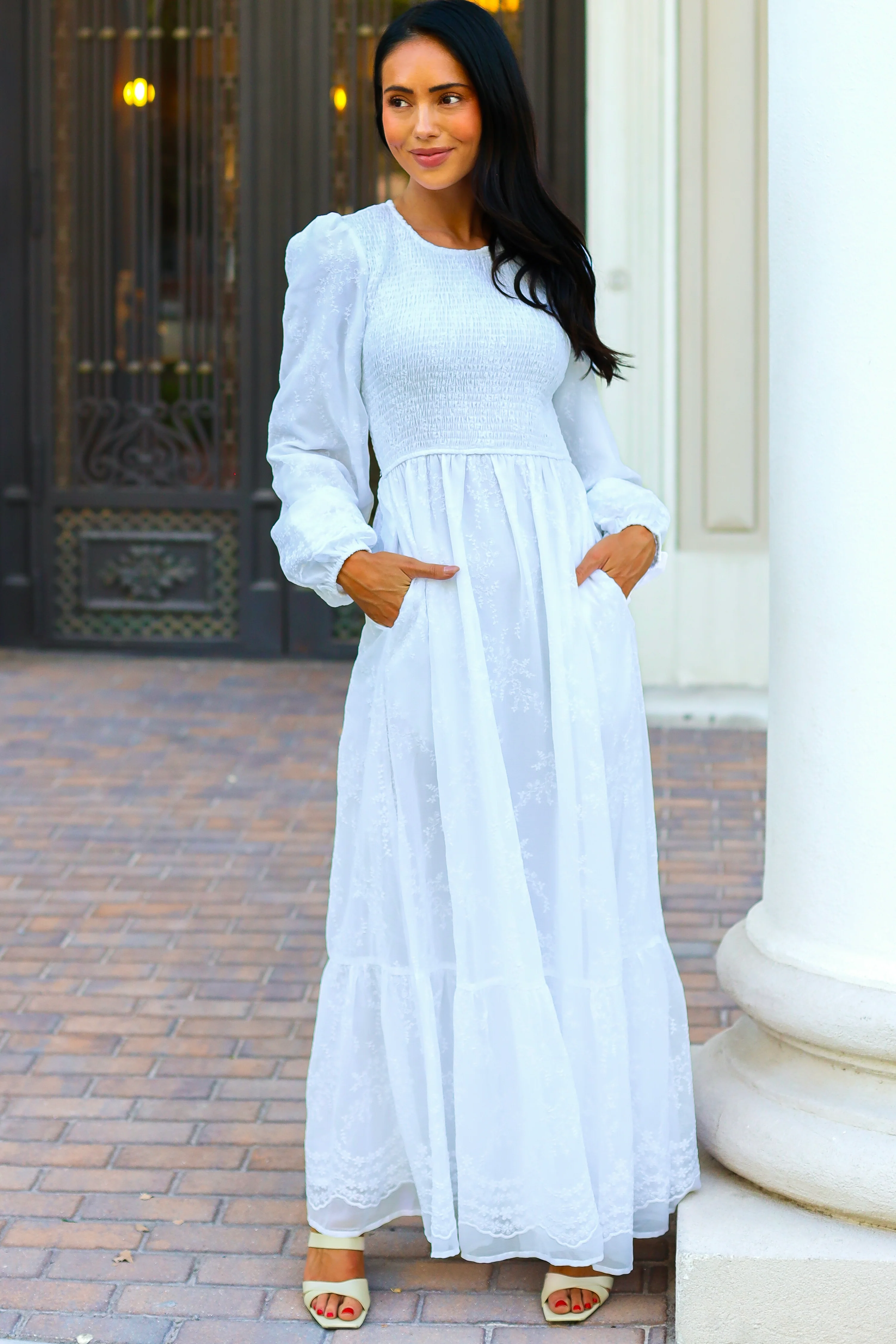 The Memrie Pure White Dresses - XNAUWBI