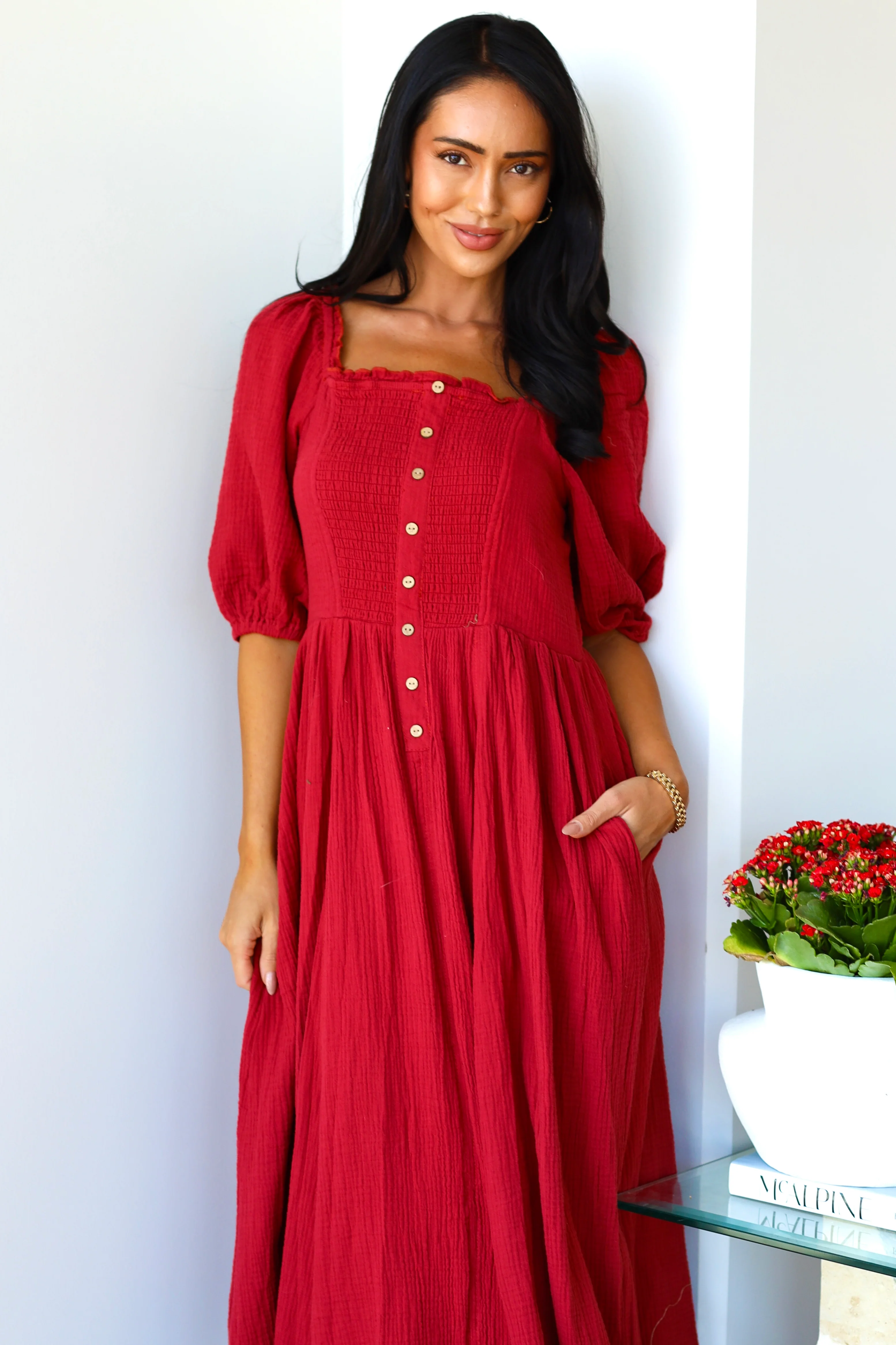 The Lylie Cranberry Dresses - XNAUWBI