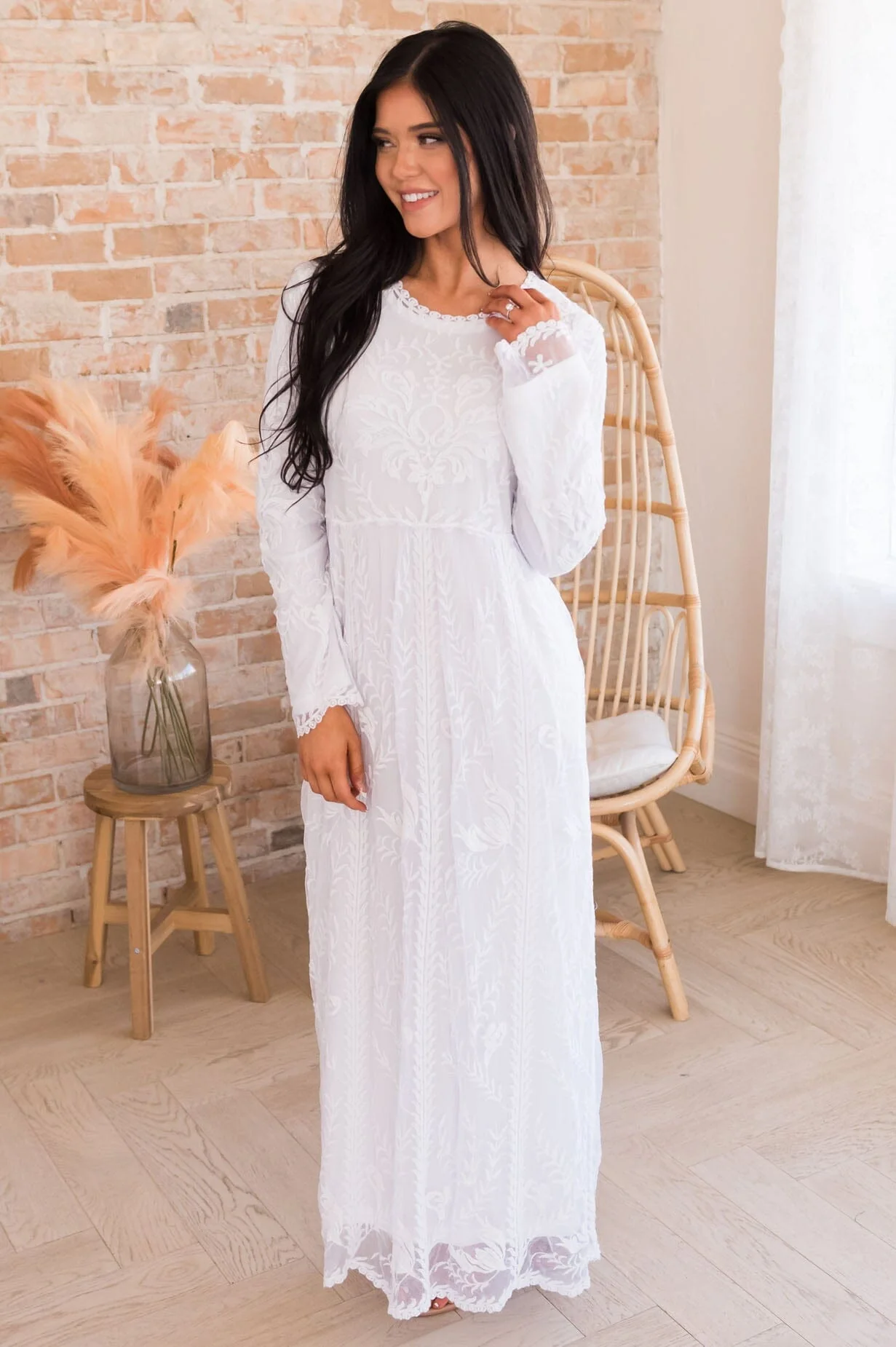 The Prosperity White Lace Dresses - XNAUWBI