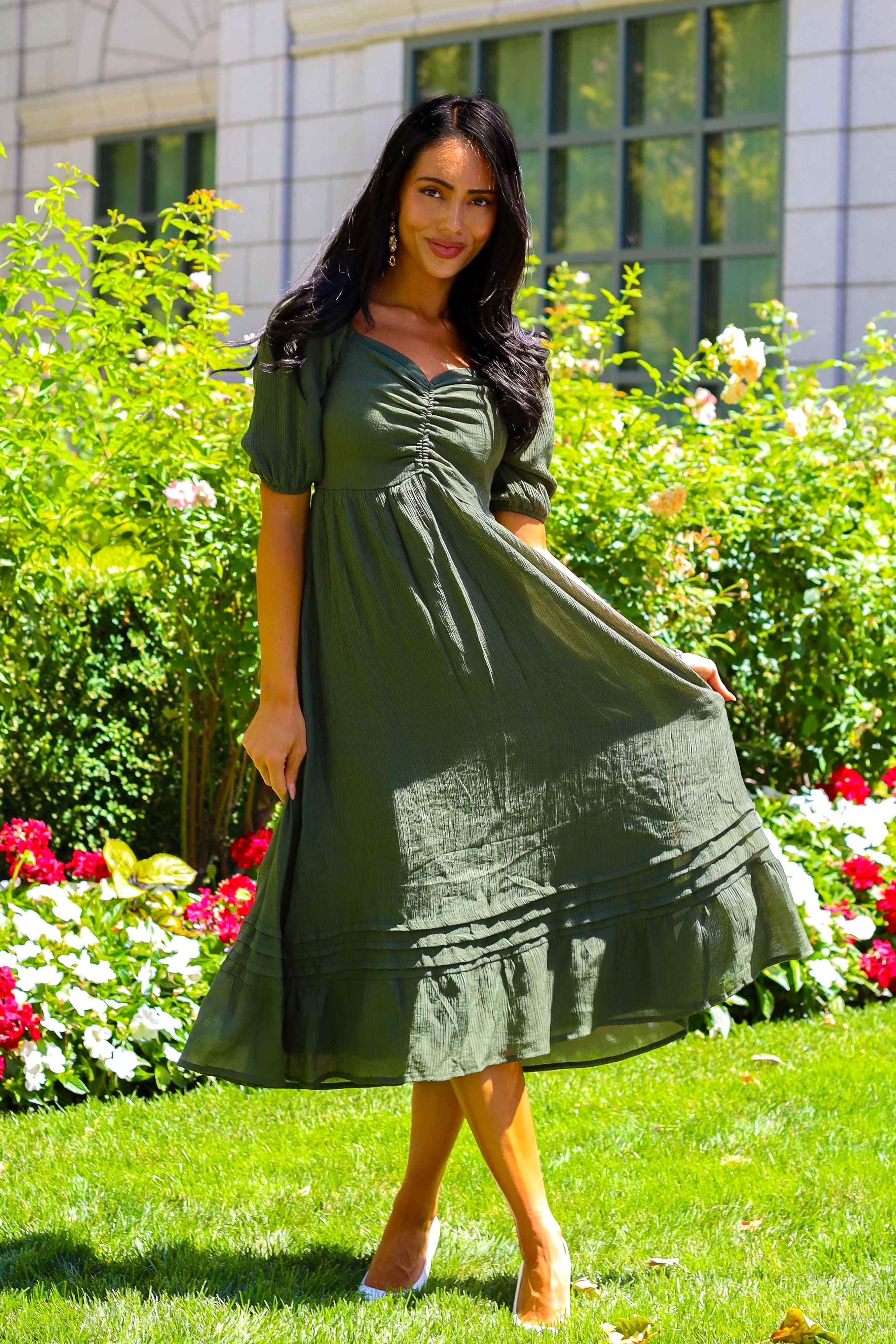 The Bronte Calla Green Dresses - XNAUWBI