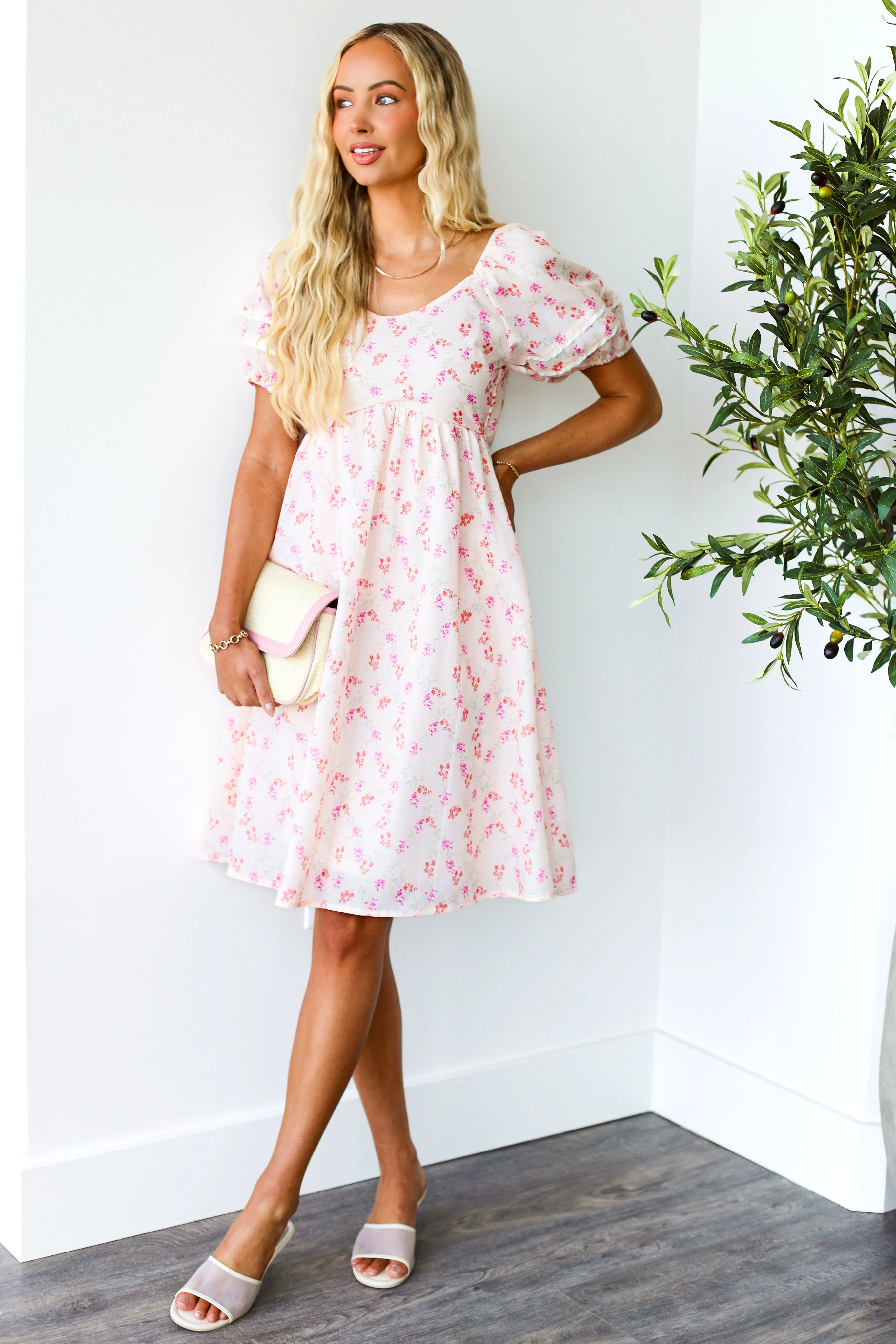 The Brigetta Blush Floral Dresses - XNAUWBI