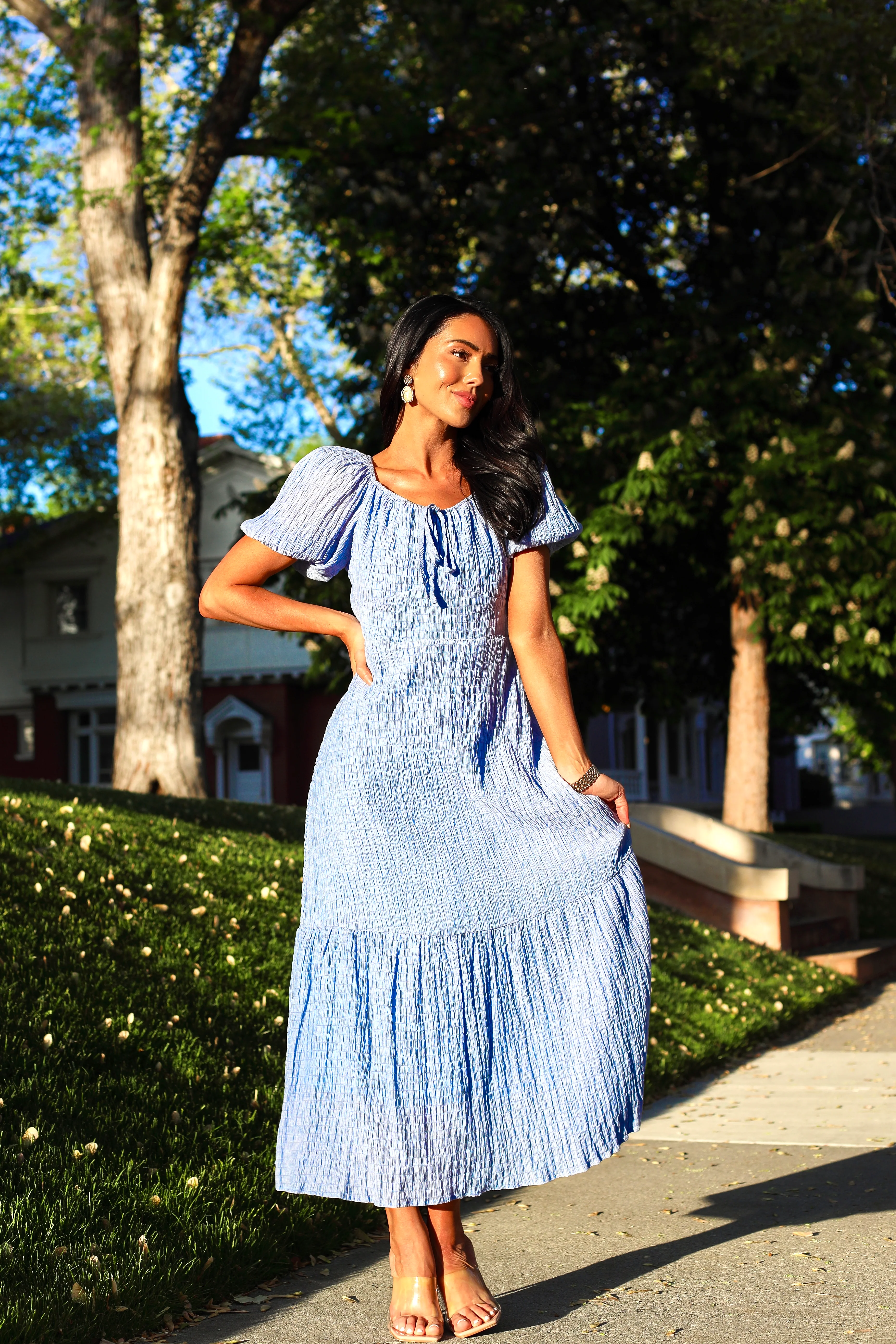 The Marlaine Light Blue Dresses - XNAUWBI