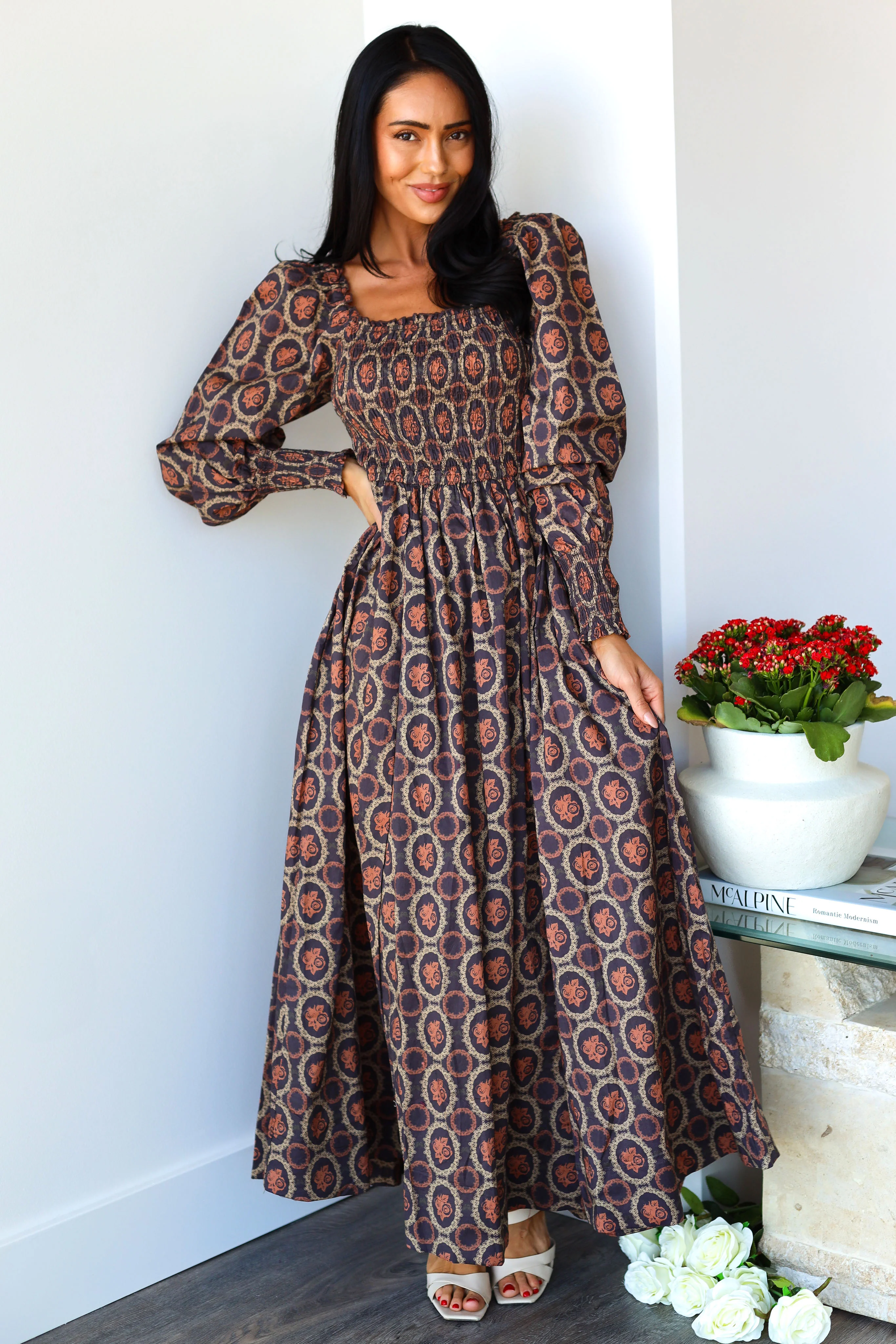 The Cami Umber Rust Dresses - XNAUWBI