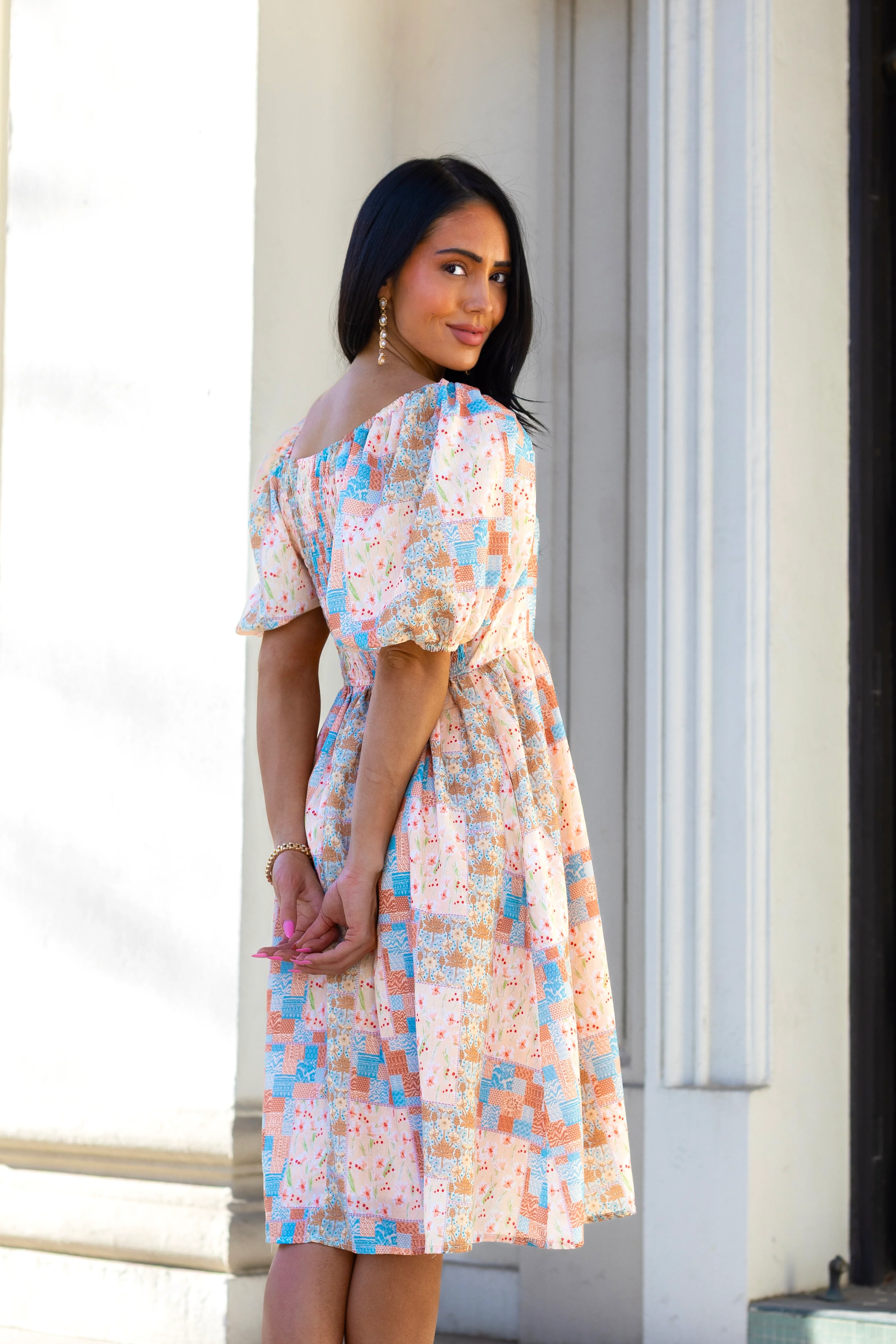 The Gemma Patchwork Floral Dresses - XNAUWBI