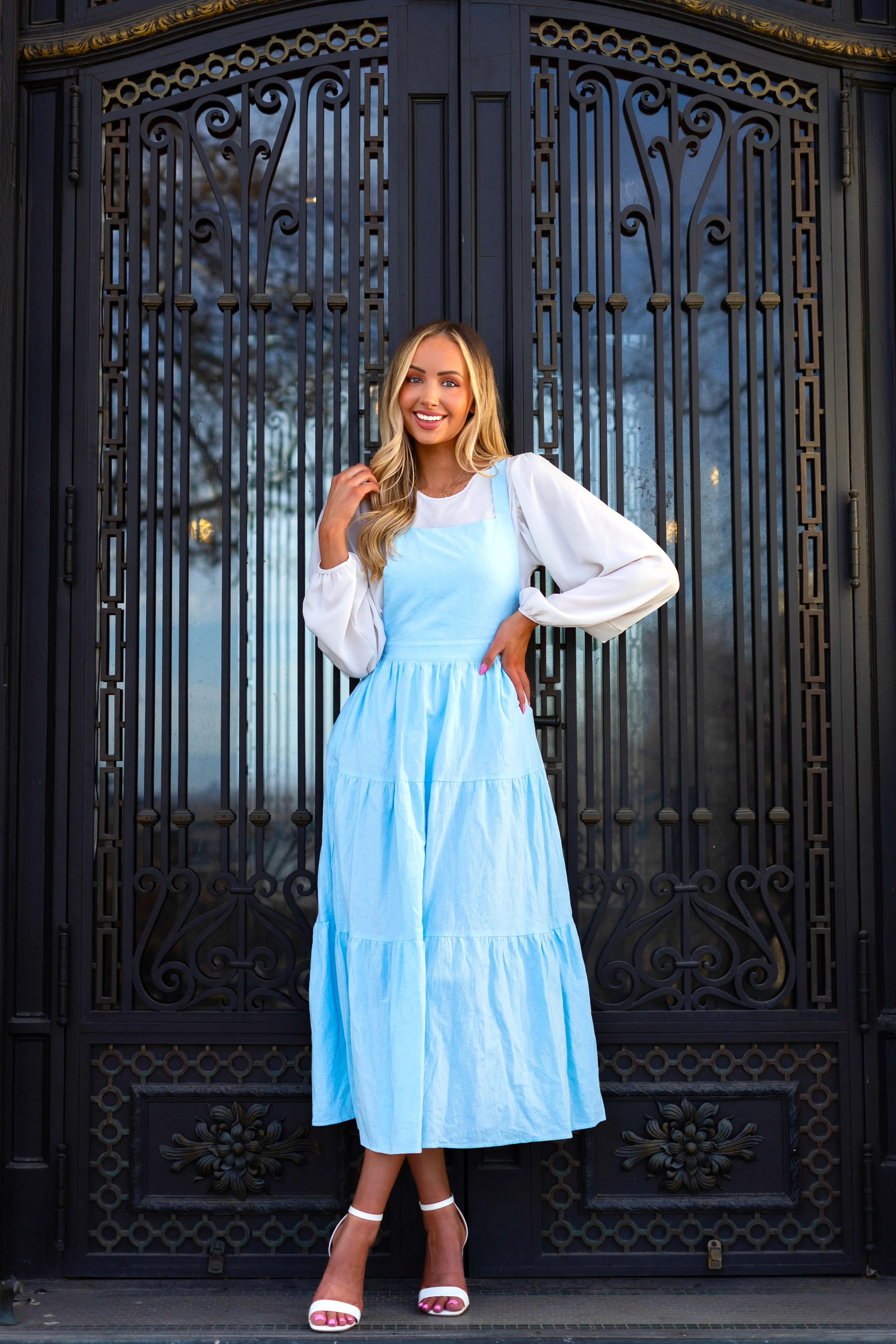 The Camdyn Pastel Blue Dresses - XNAUWBI