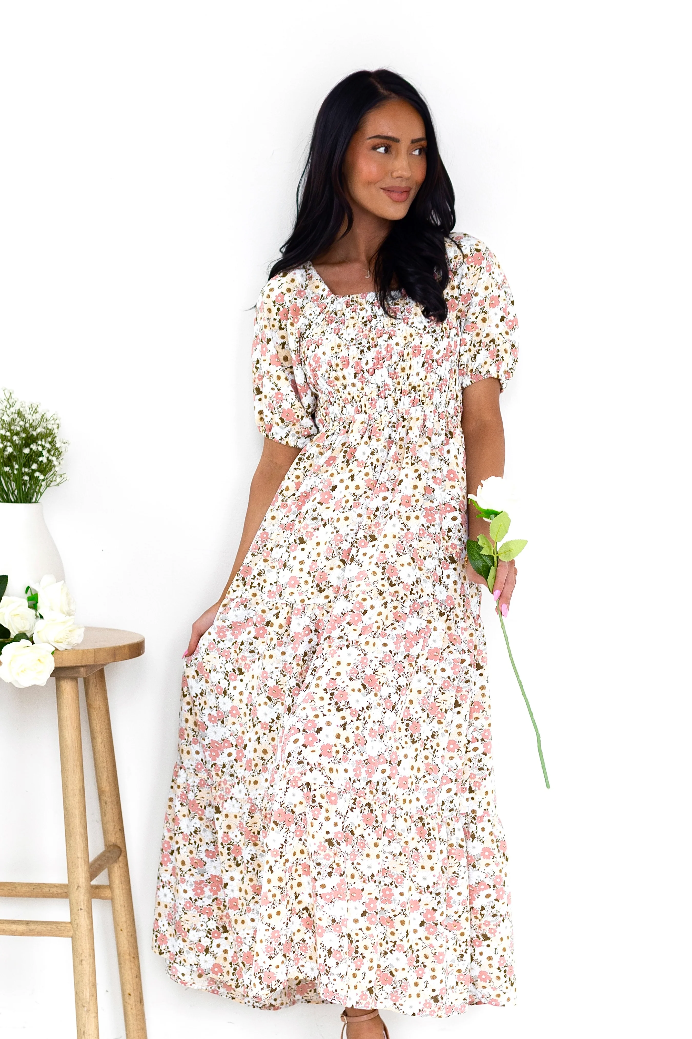 The Indy Retro Peony Dresses - XNAUWBI
