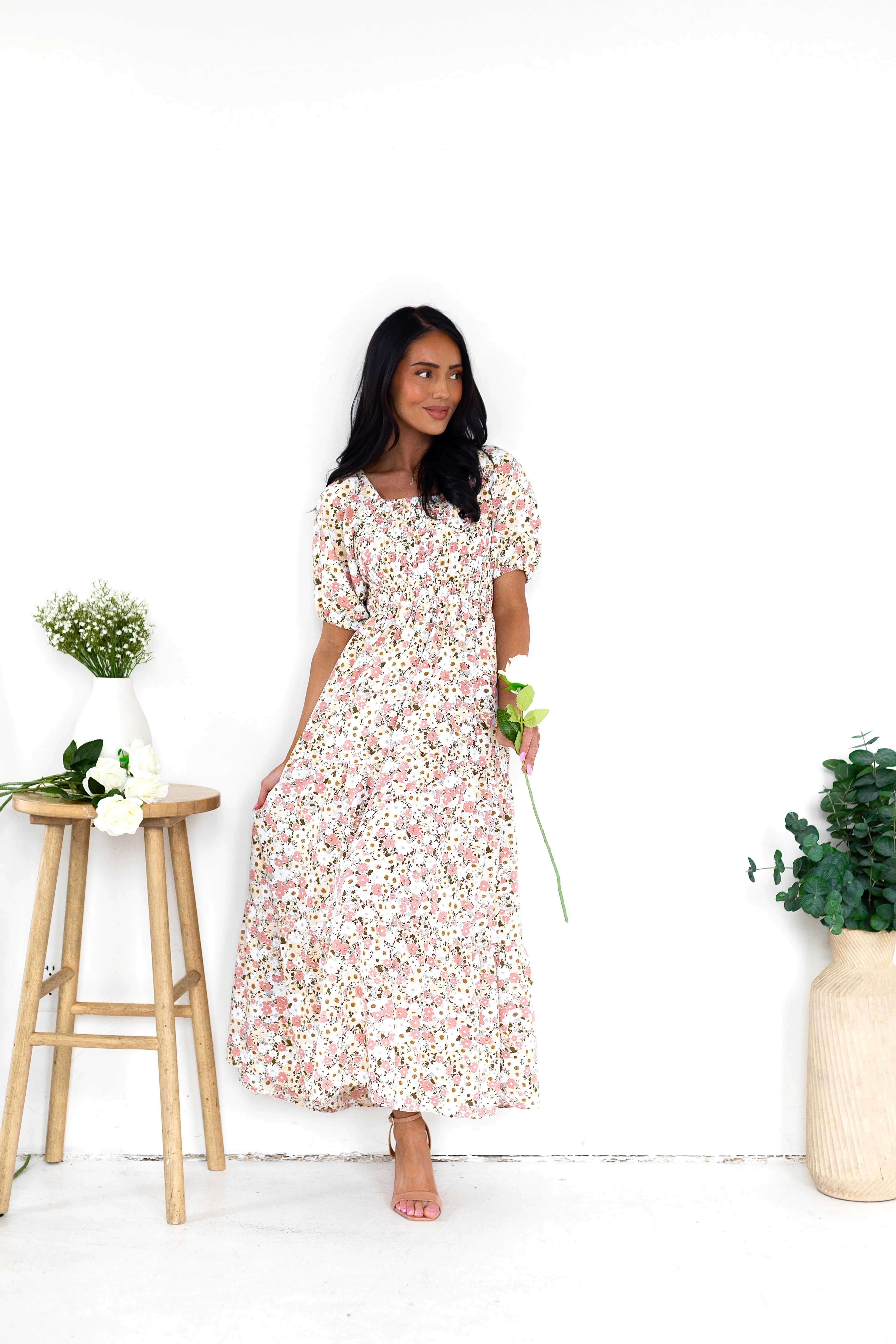 The Indy Retro Peony Dresses - XNAUWBI