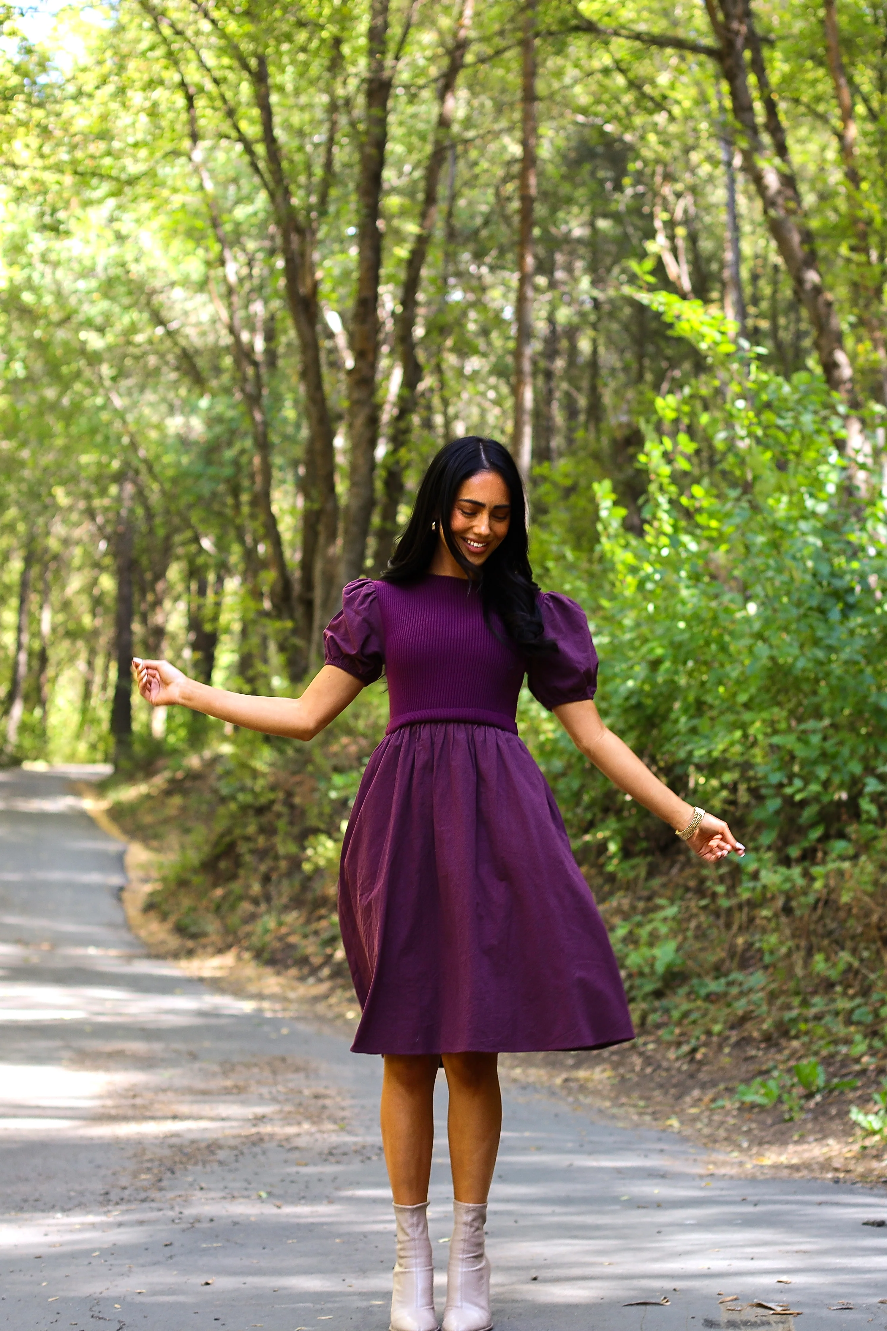 The Rosalie Grape Dresses - XNAUWBI