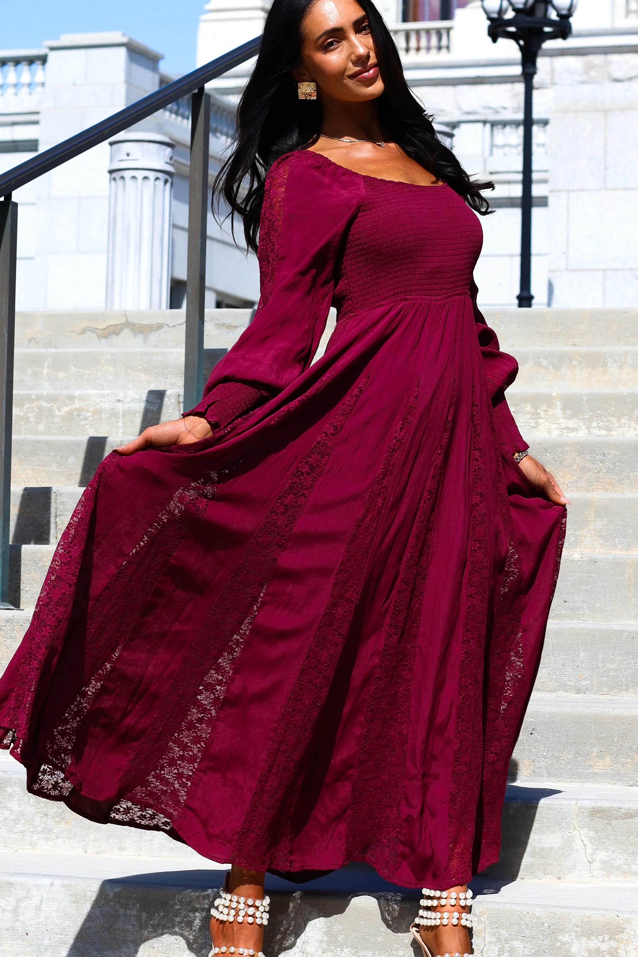 The Brenet Cherry Lacquer Dresses - XNAUWBI