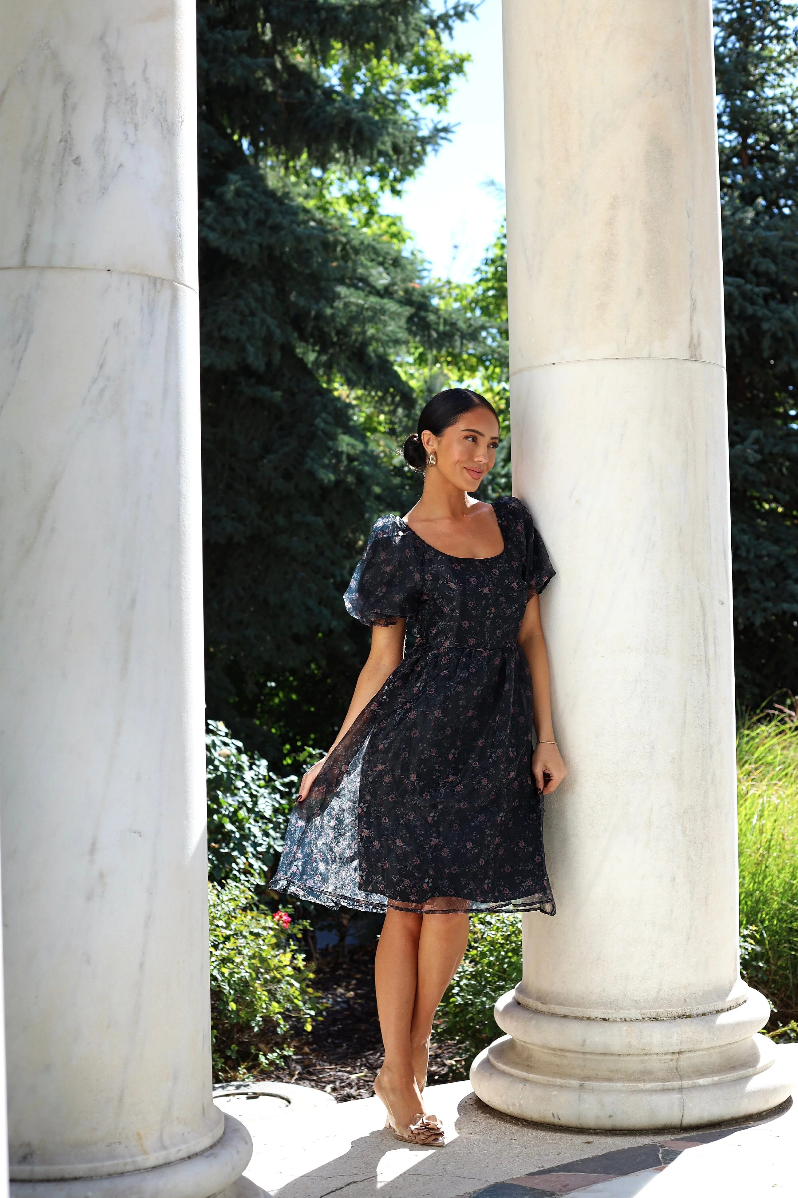 The Alta Black Floral Dresses - XNAUWBI