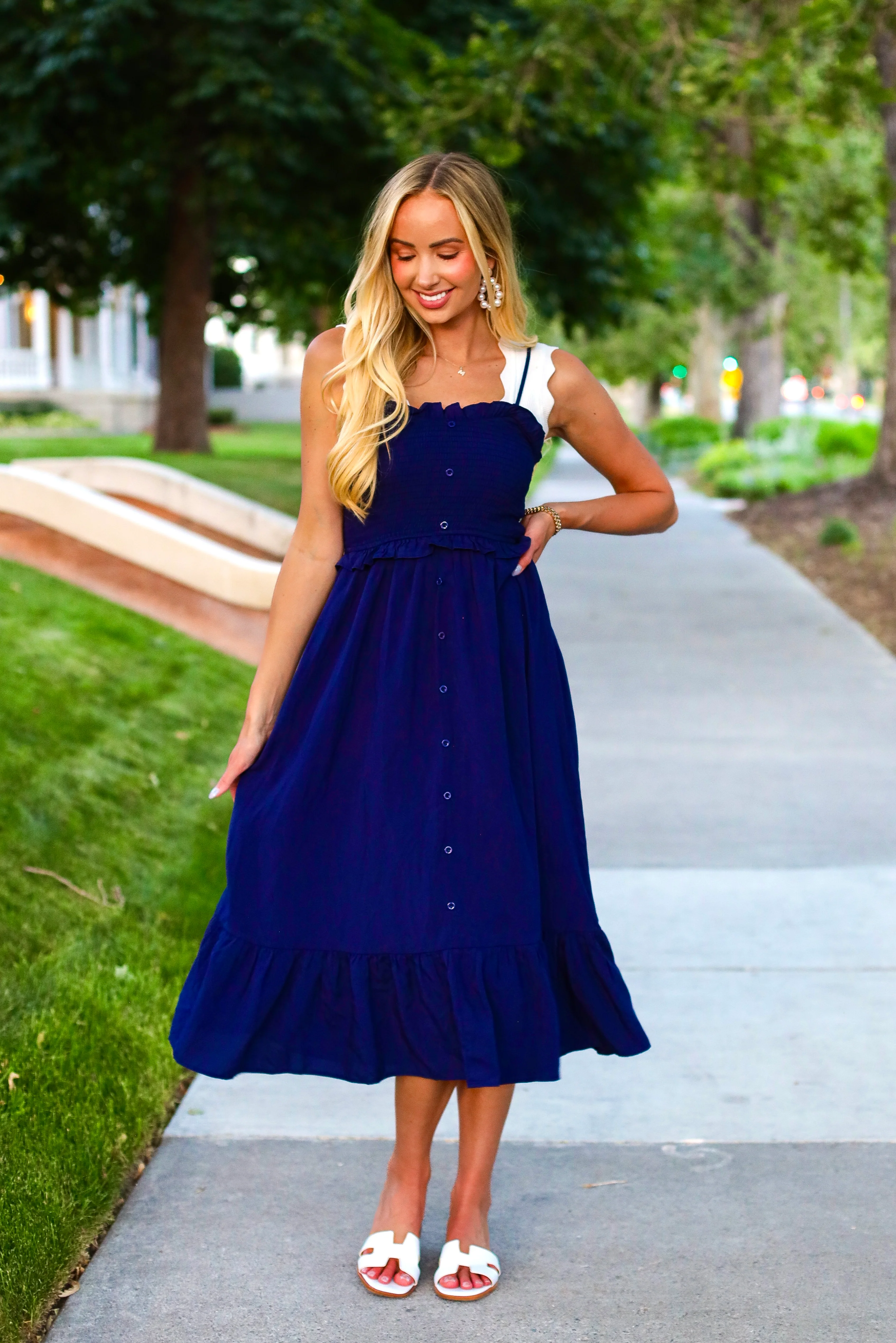 The Jones Passport Blue Dresses - XNAUWBI