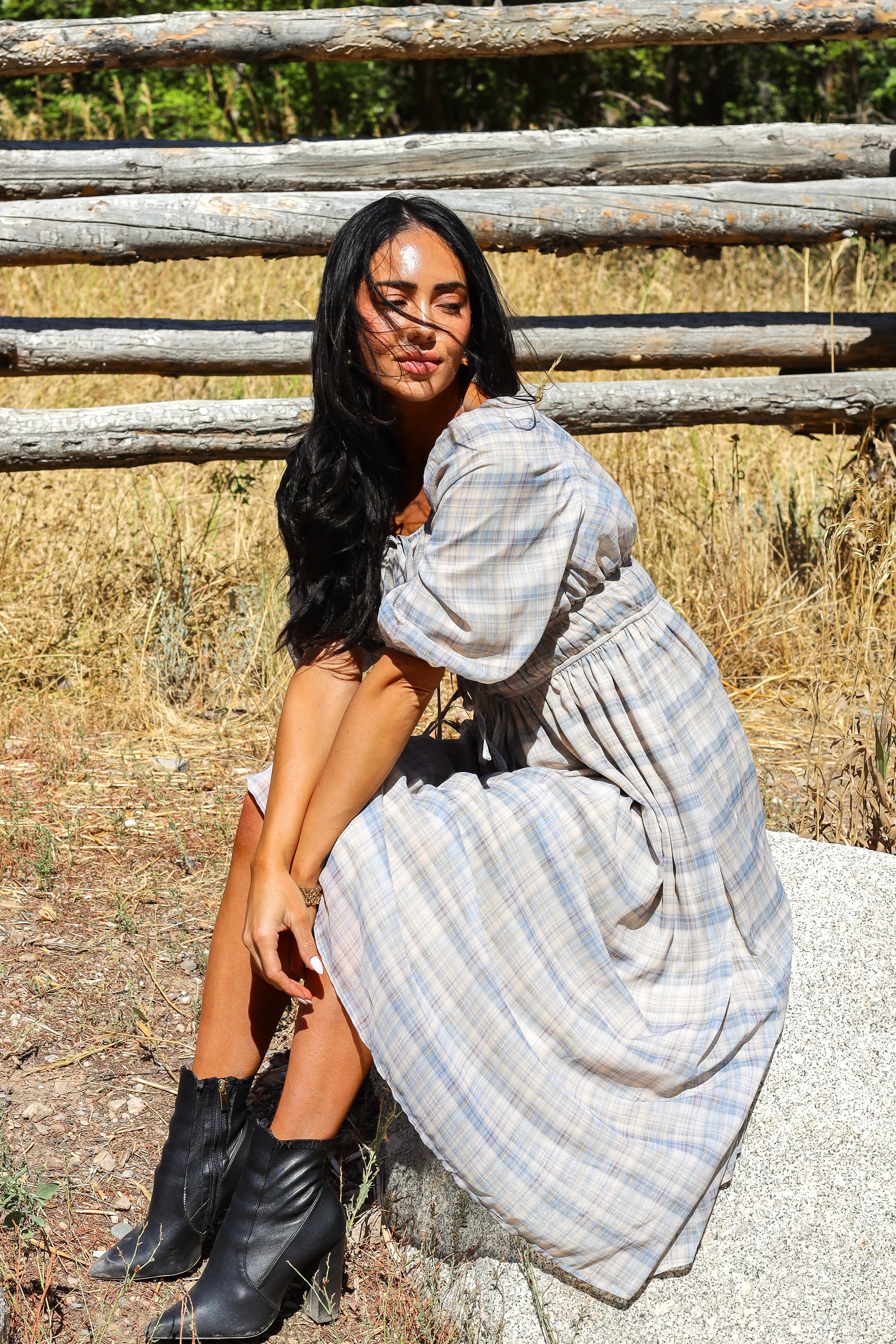 The Dyer Frosty Plaid Dresses - XNAUWBI