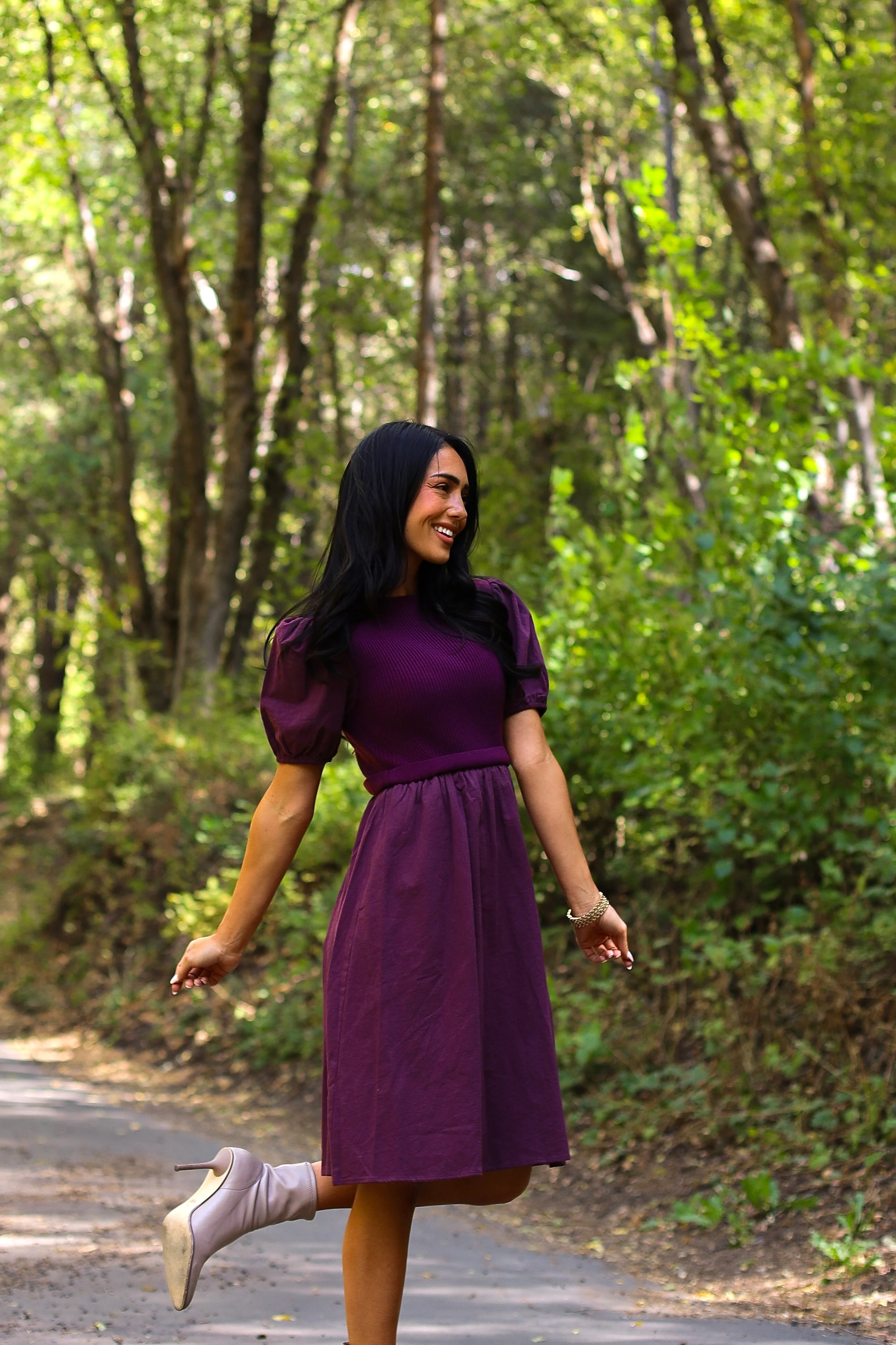 The Rosalie Grape Dresses - XNAUWBI