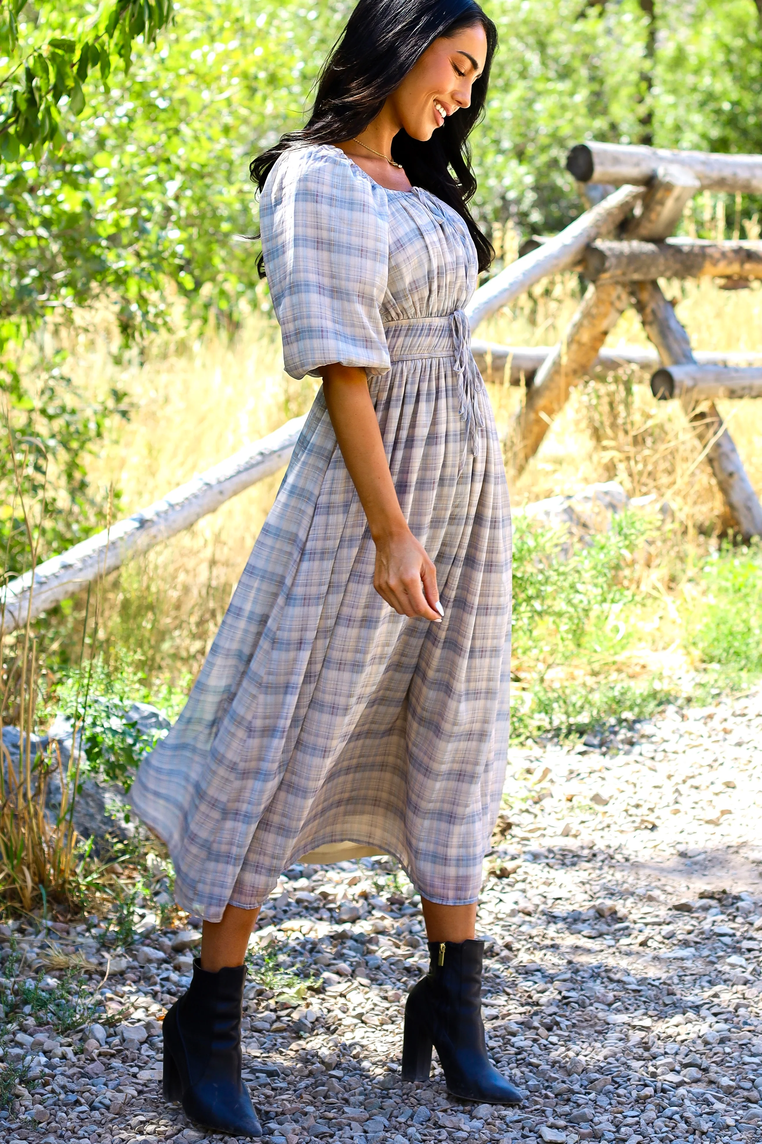 The Dyer Frosty Plaid Dresses - XNAUWBI