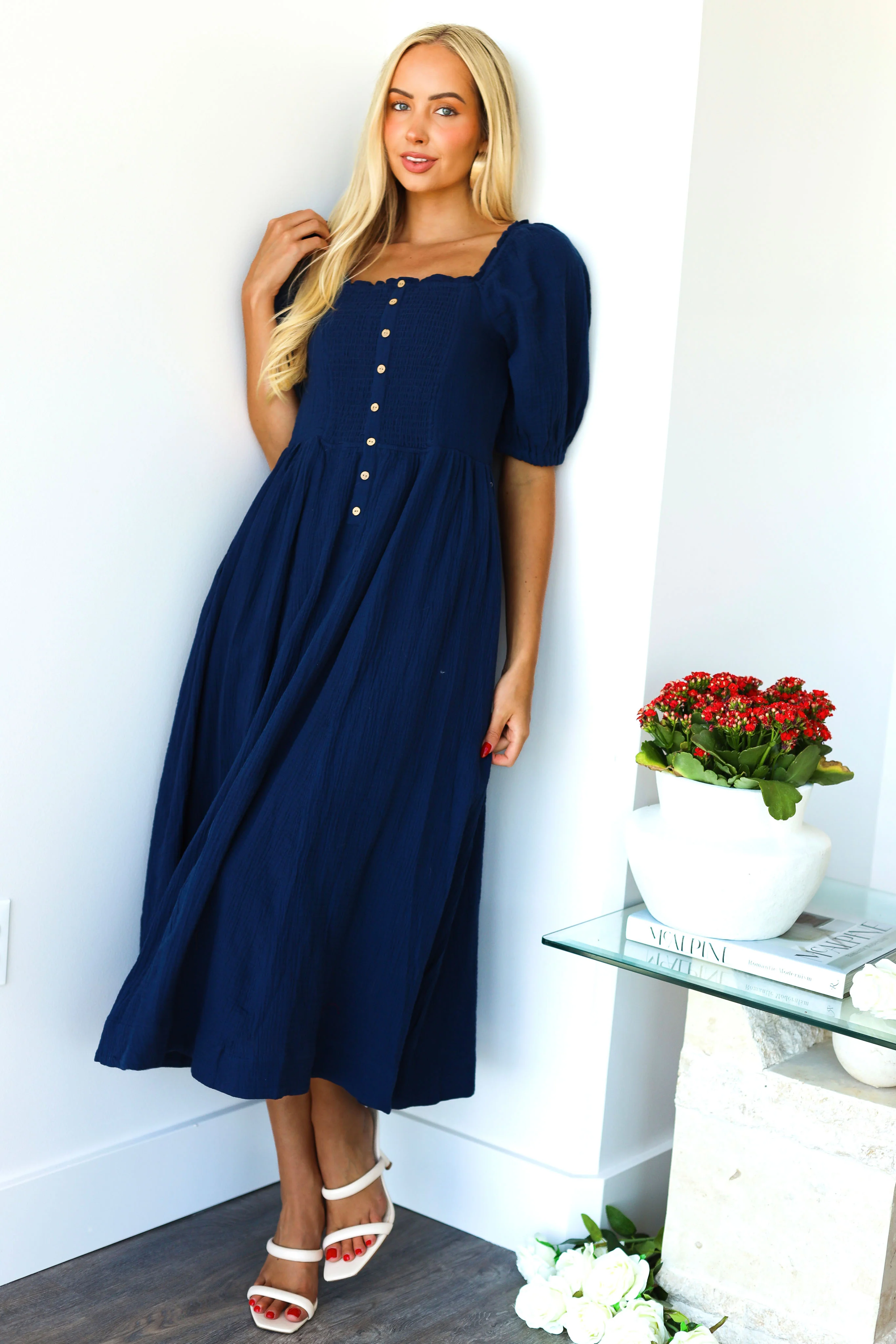 The Lylie Navy Dresses - XNAUWBI