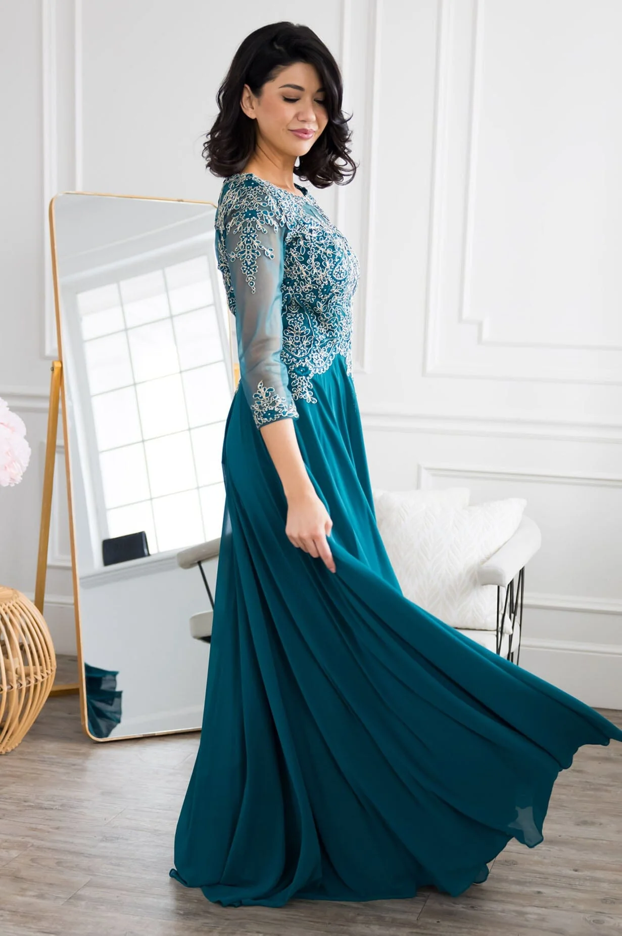 The Aurora Rich Teal Dresses - XNAUWBI