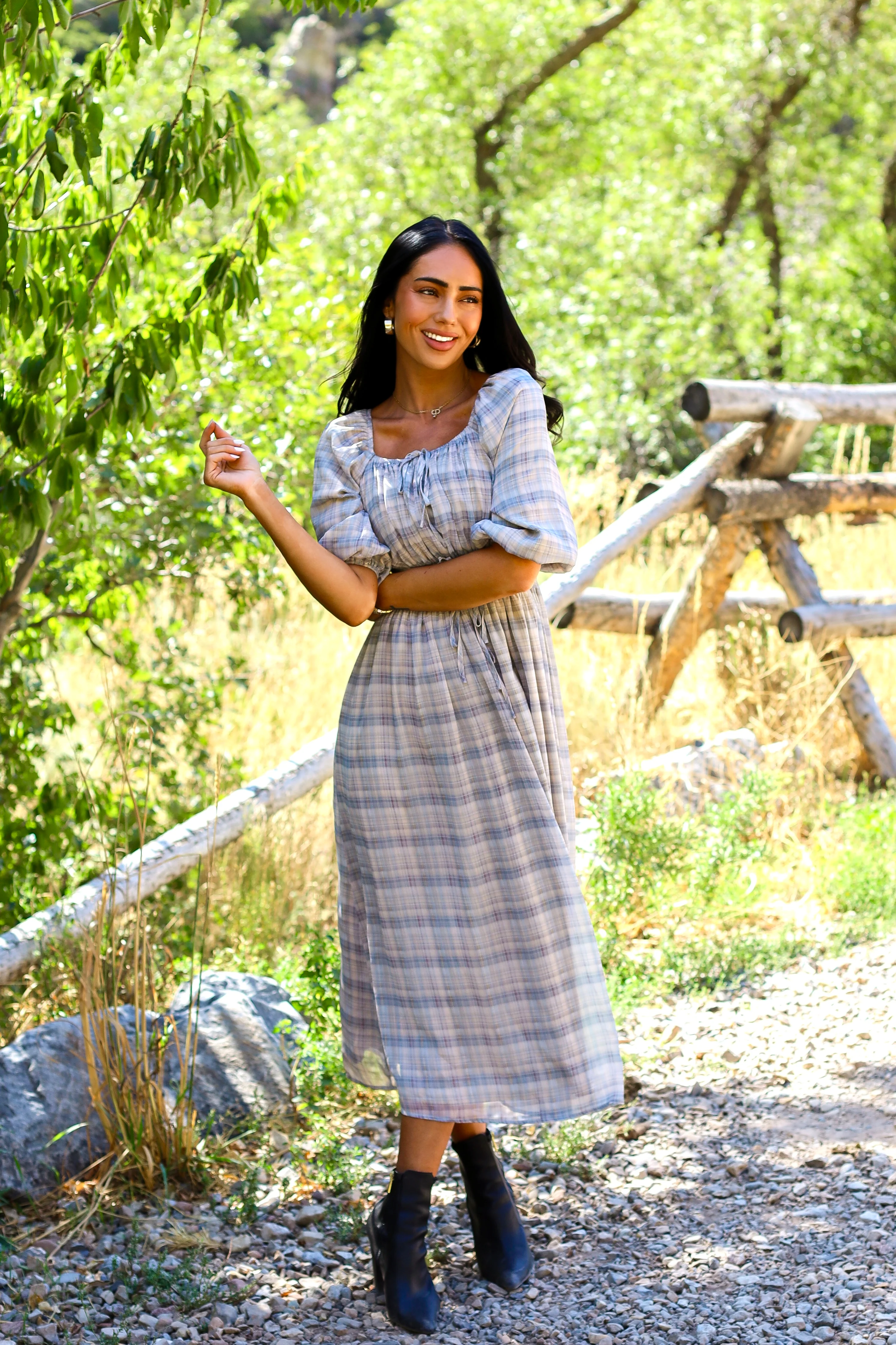 The Dyer Frosty Plaid Dresses - XNAUWBI