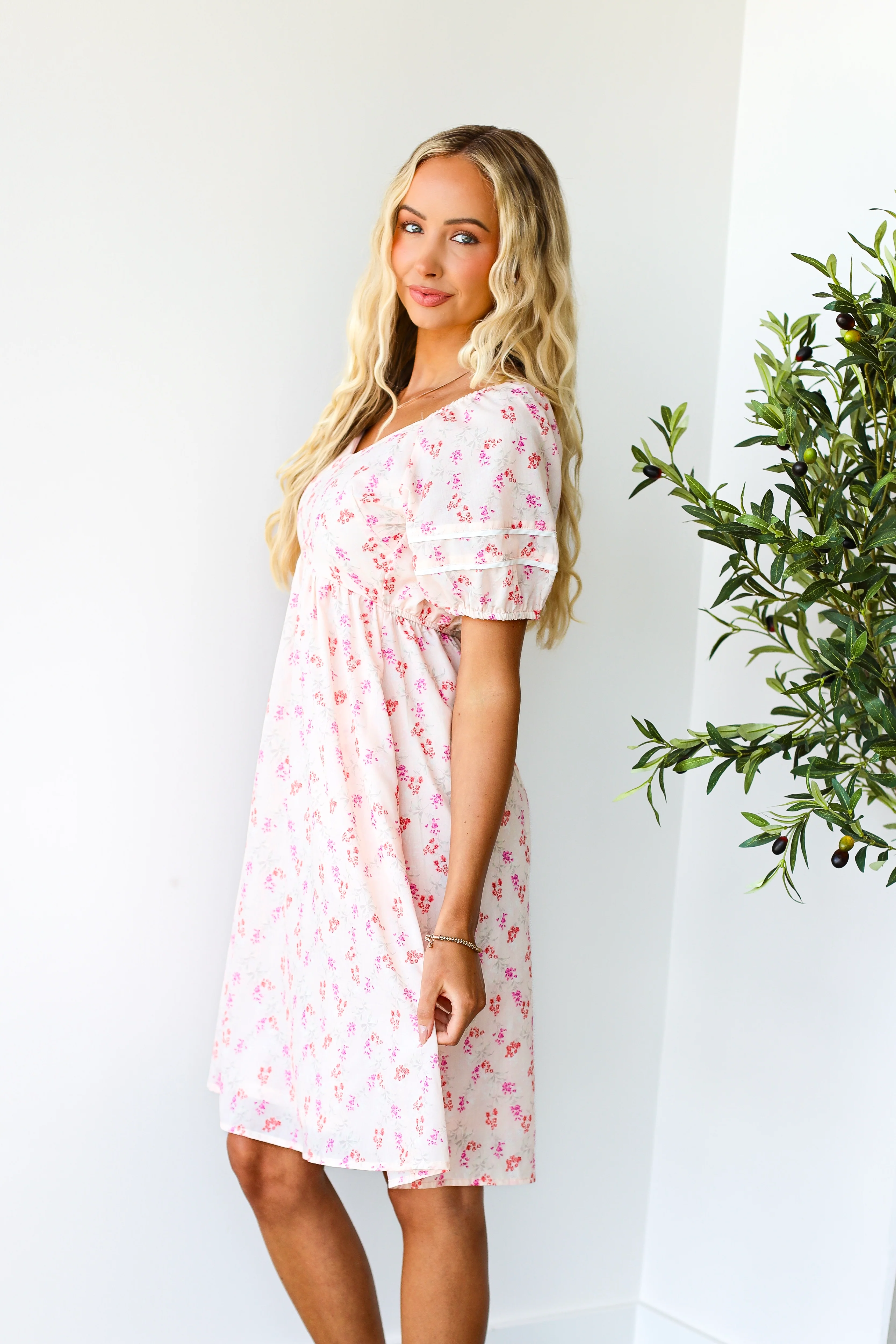 The Brigetta Blush Floral Dresses - XNAUWBI