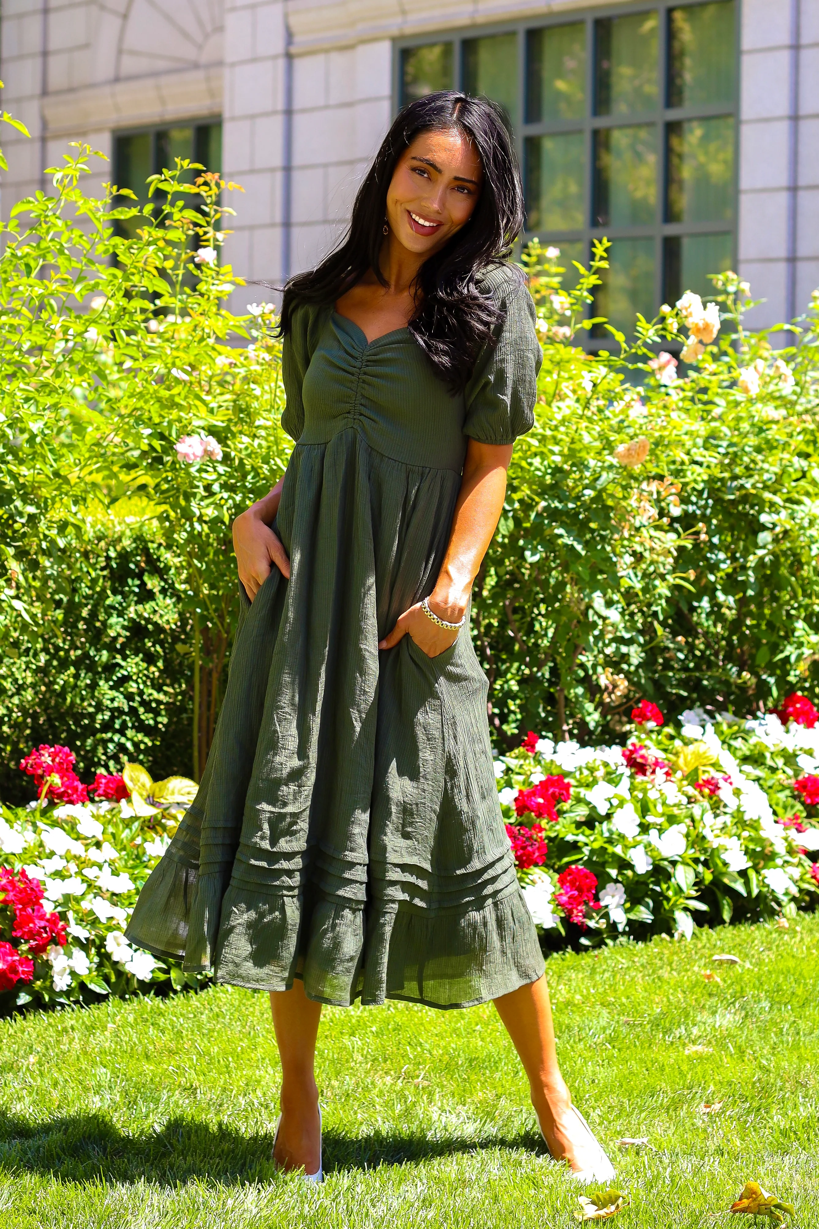 The Bronte Calla Green Dresses - XNAUWBI