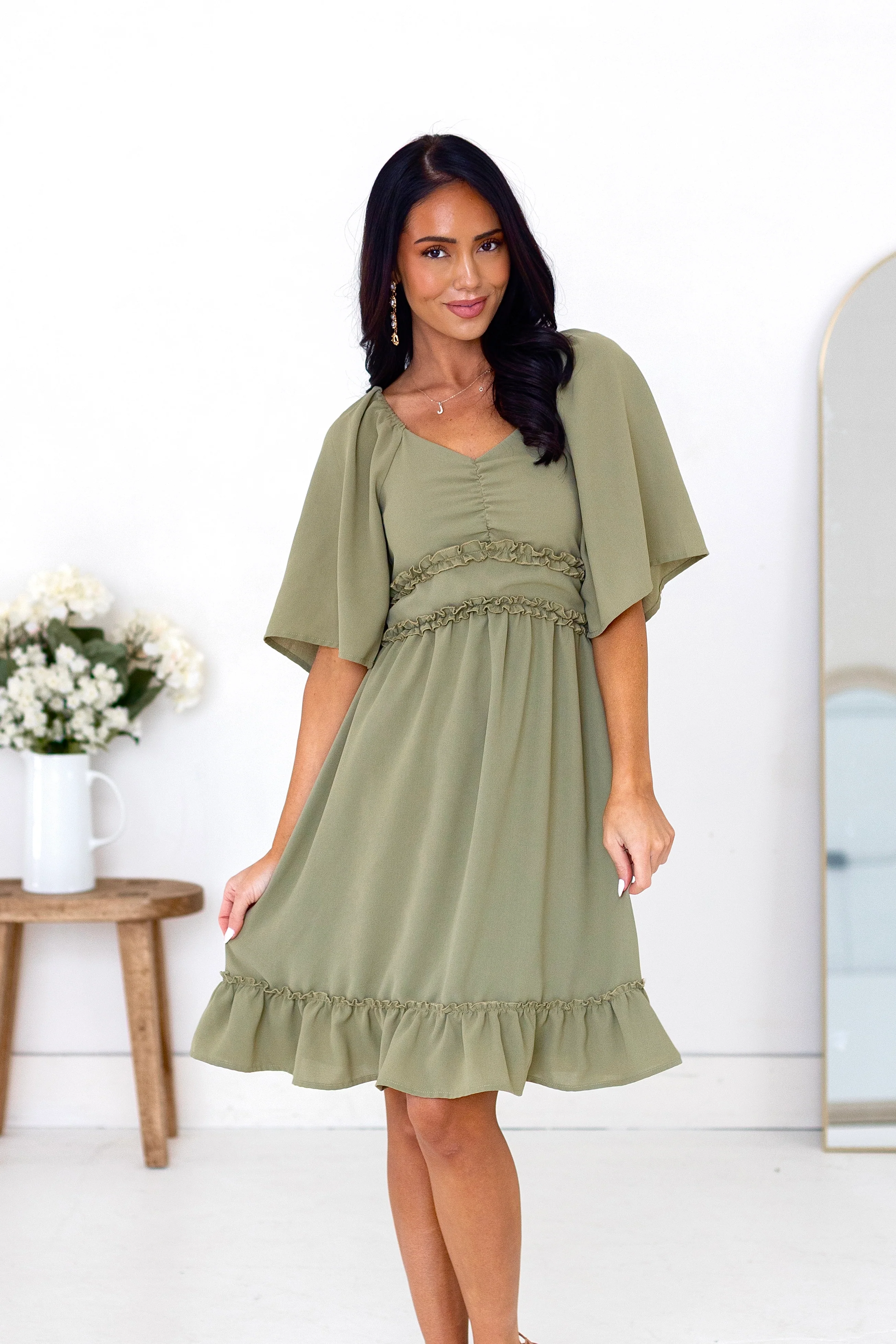 The Maya Pistachio Glow Dresses - XNAUWBI