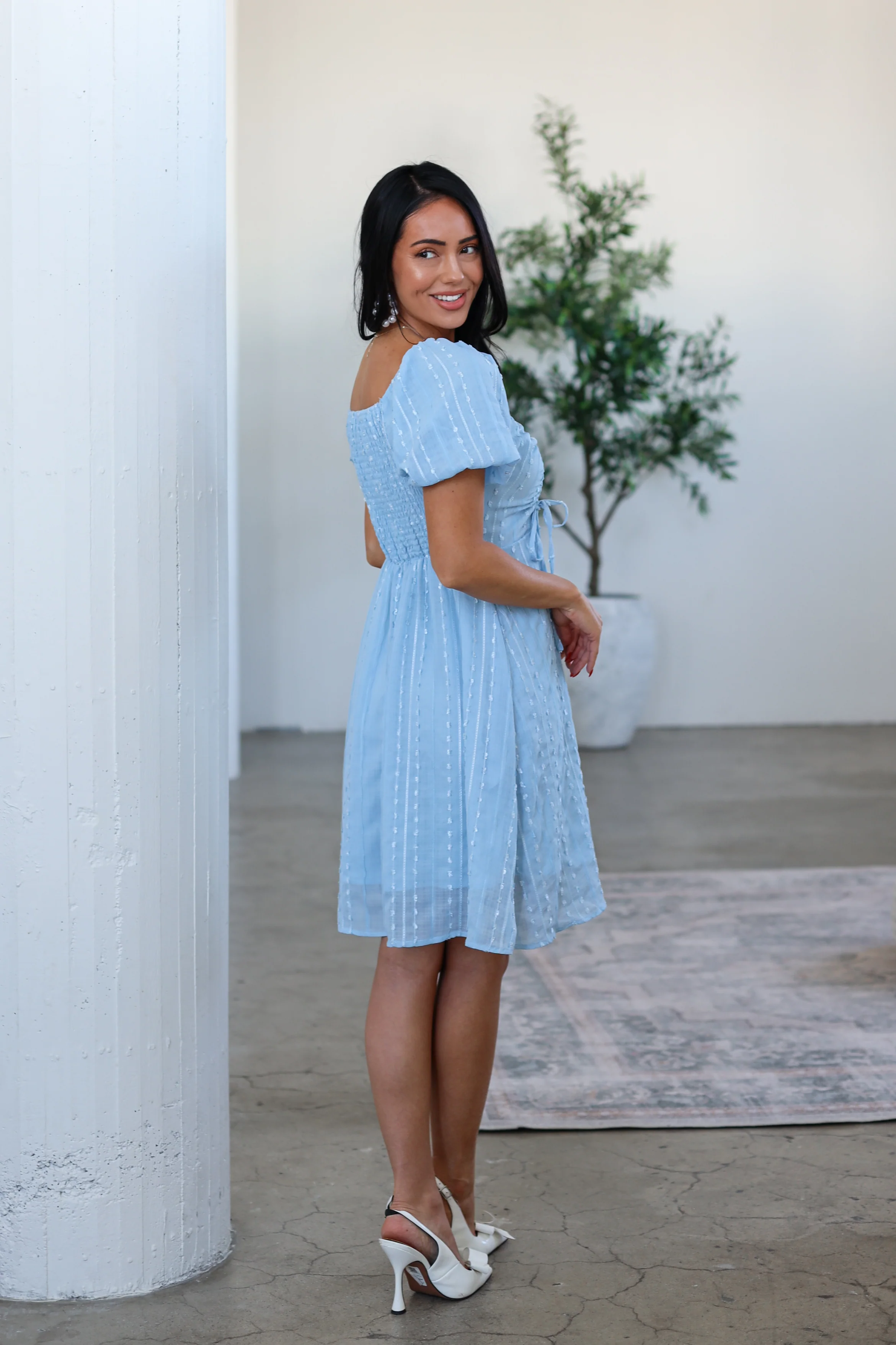 The Saylor Soft Blue Dresses - XNAUWBI