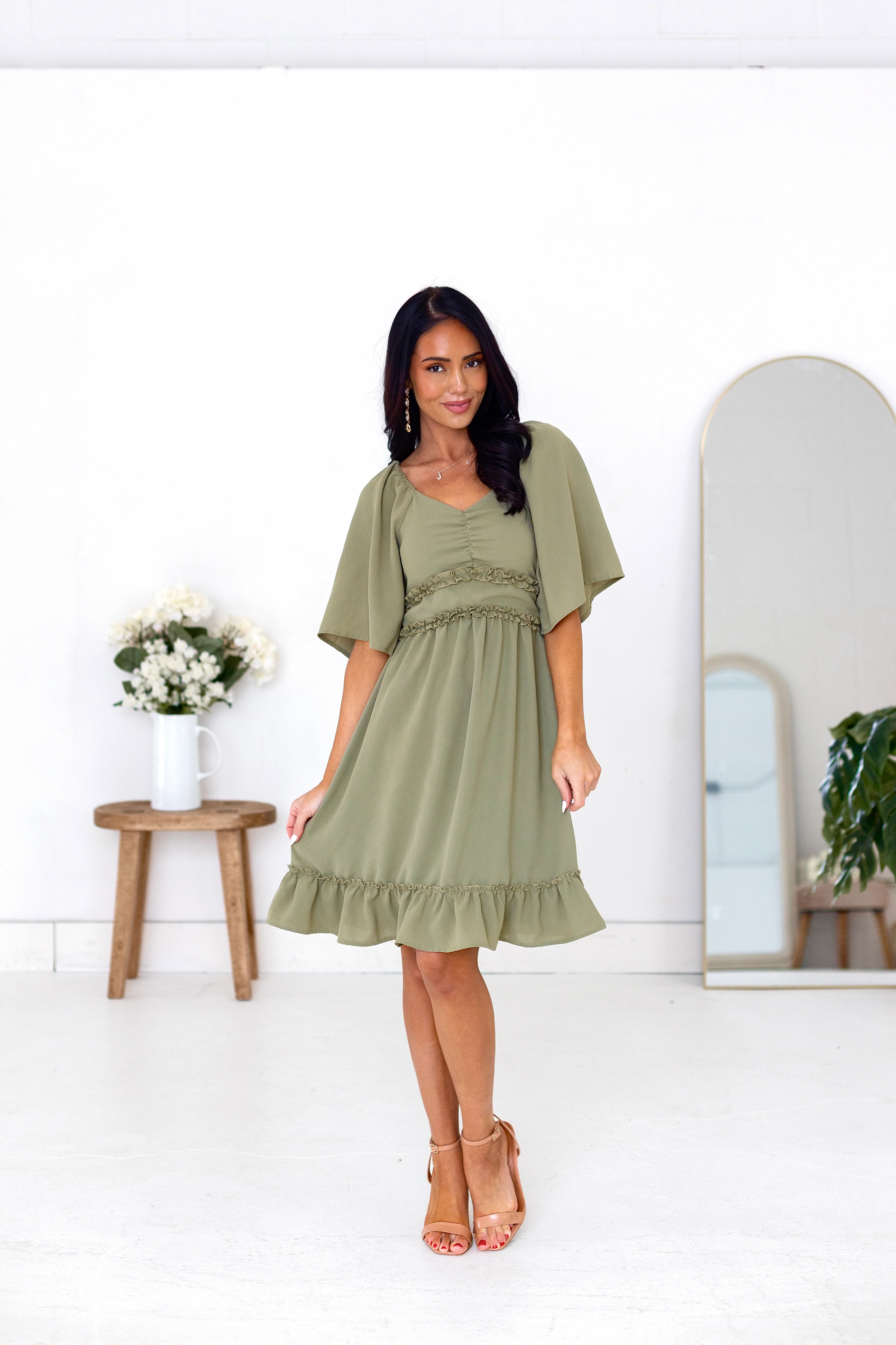 The Maya Pistachio Glow Dresses - XNAUWBI