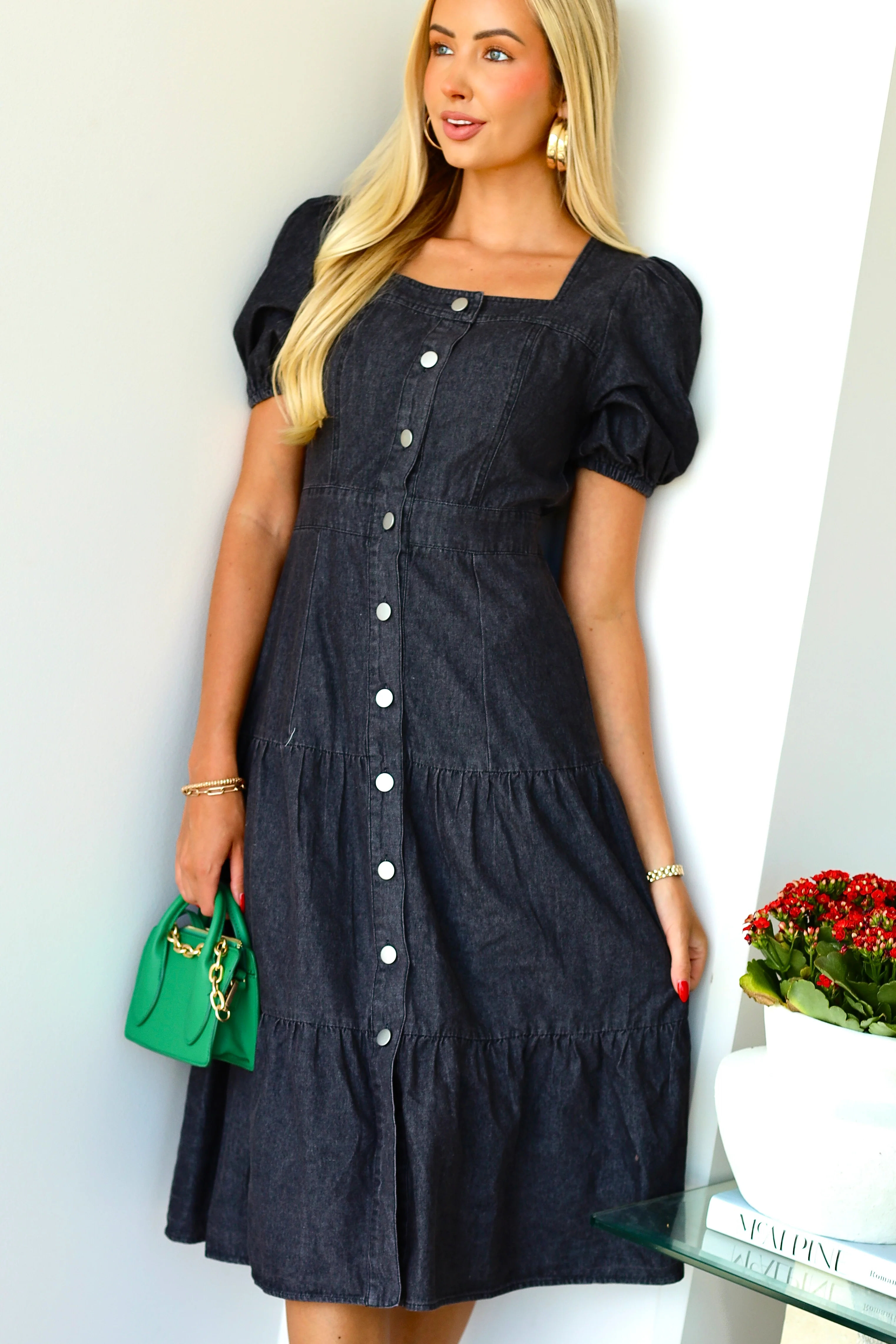 The Elton Black Wash Dresses - XNAUWBI