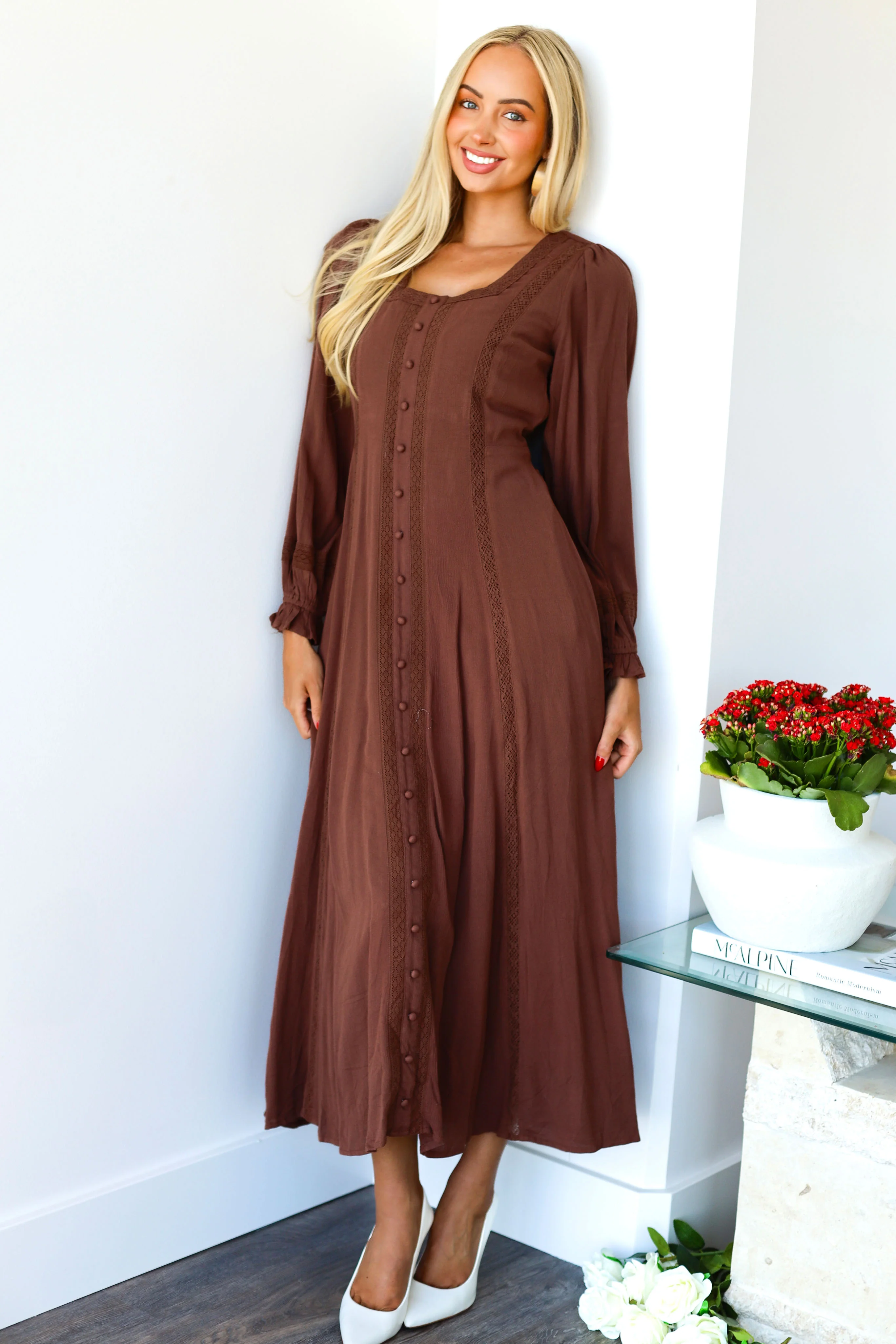 The Brett Chocolate Dresses - XNAUWBI