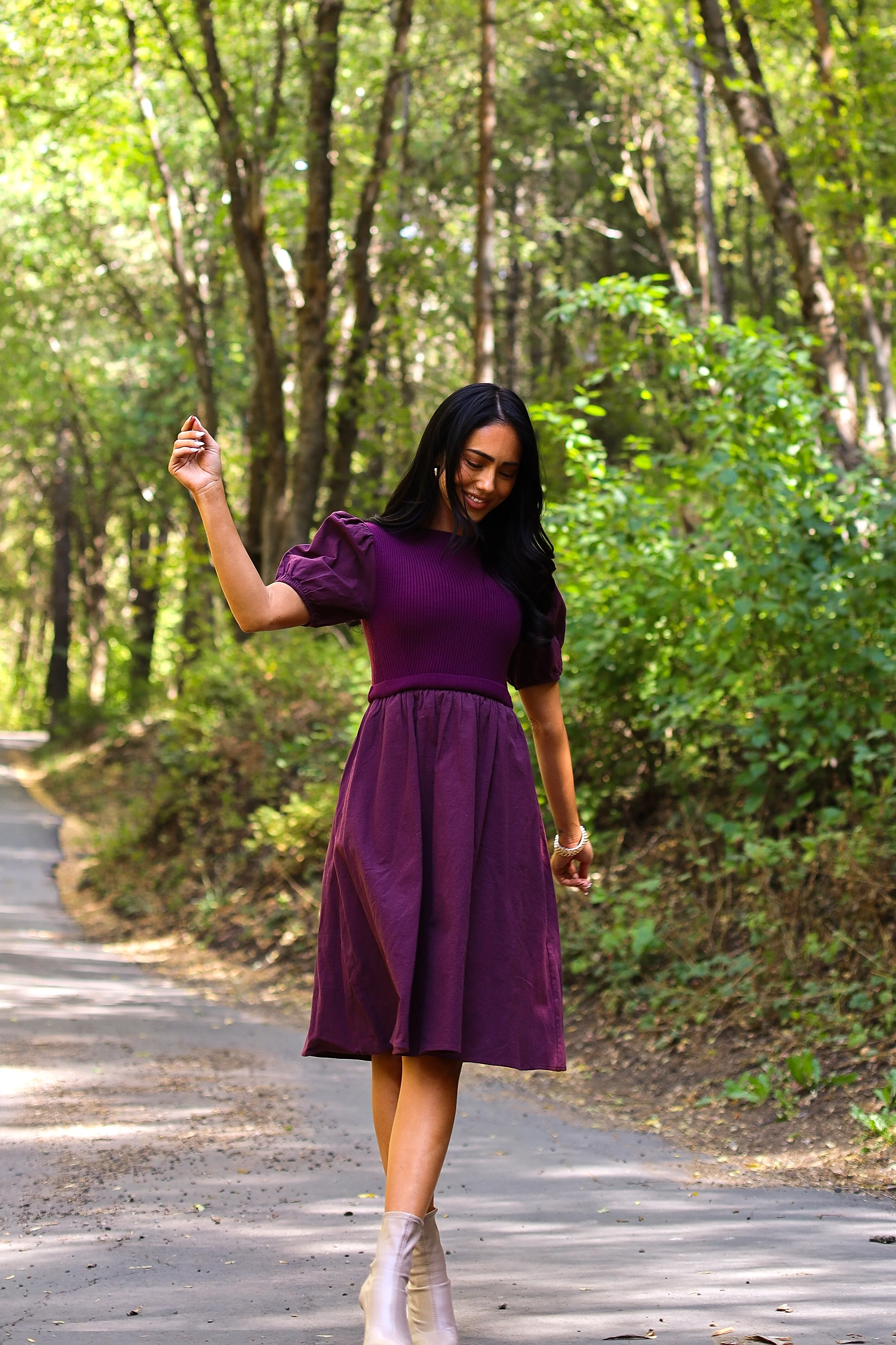The Rosalie Grape Dresses - XNAUWBI