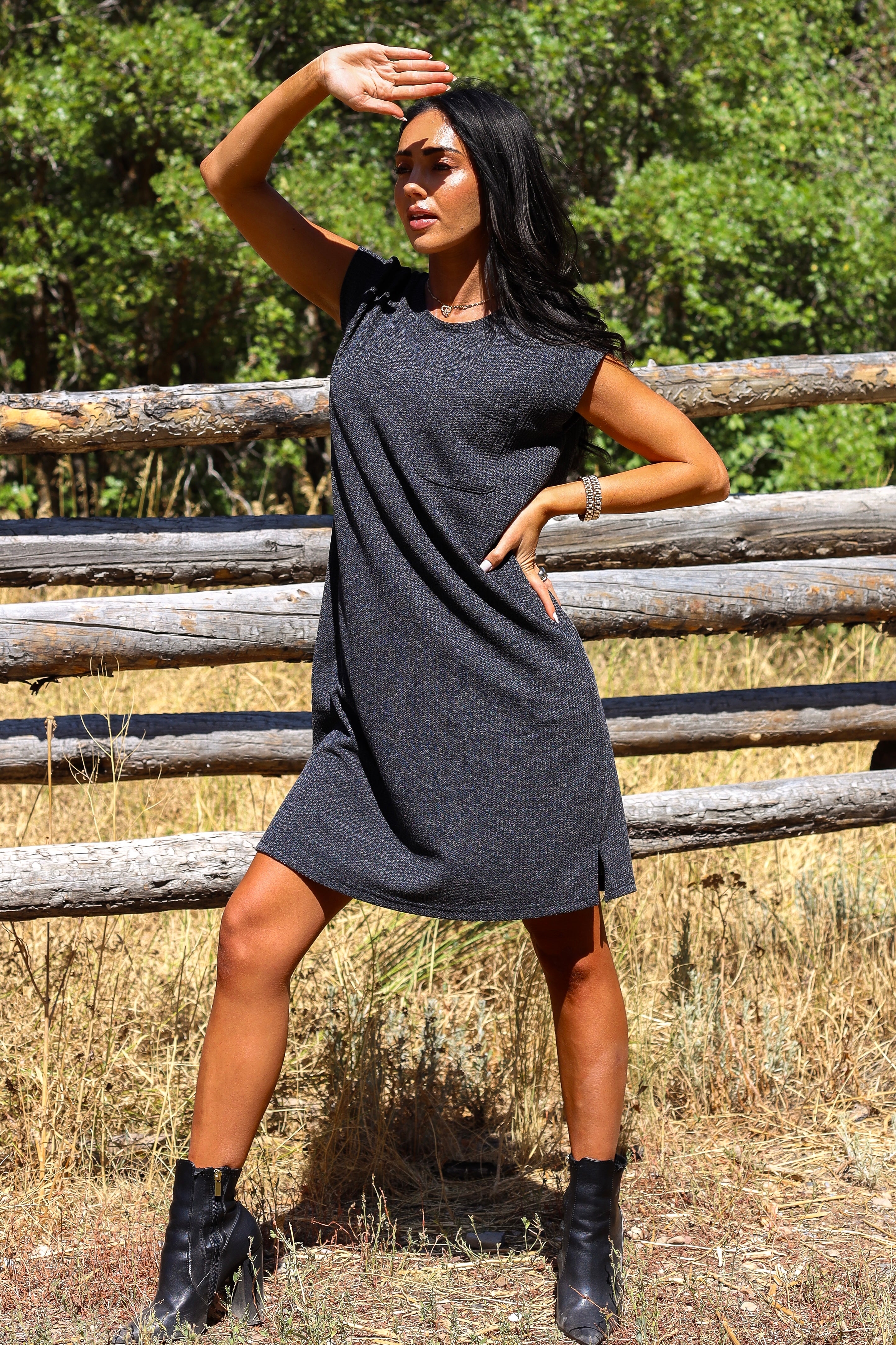 The Vivi Charcoal Dresses - XNAUWBI