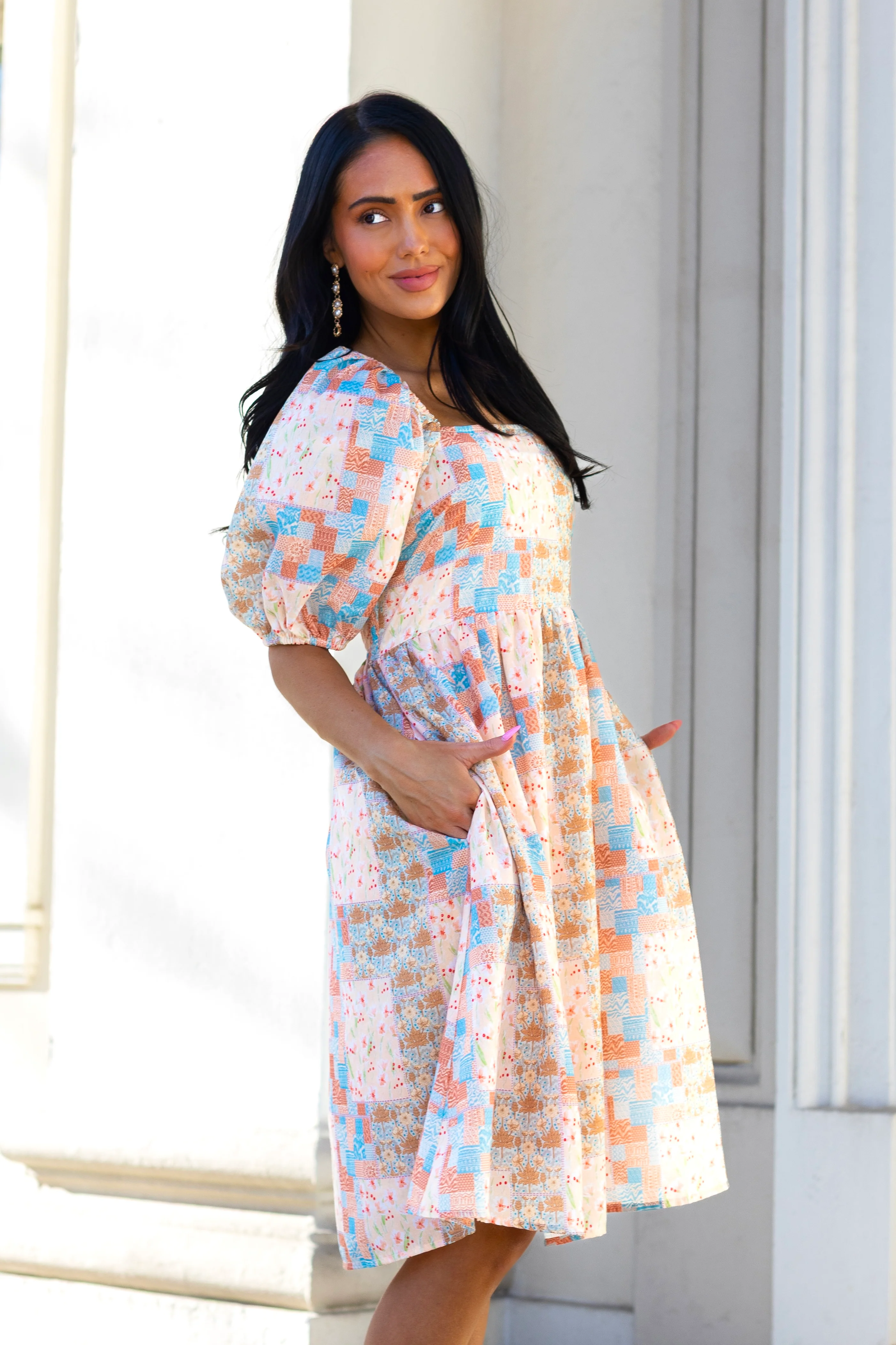 The Gemma Patchwork Floral Dresses - XNAUWBI