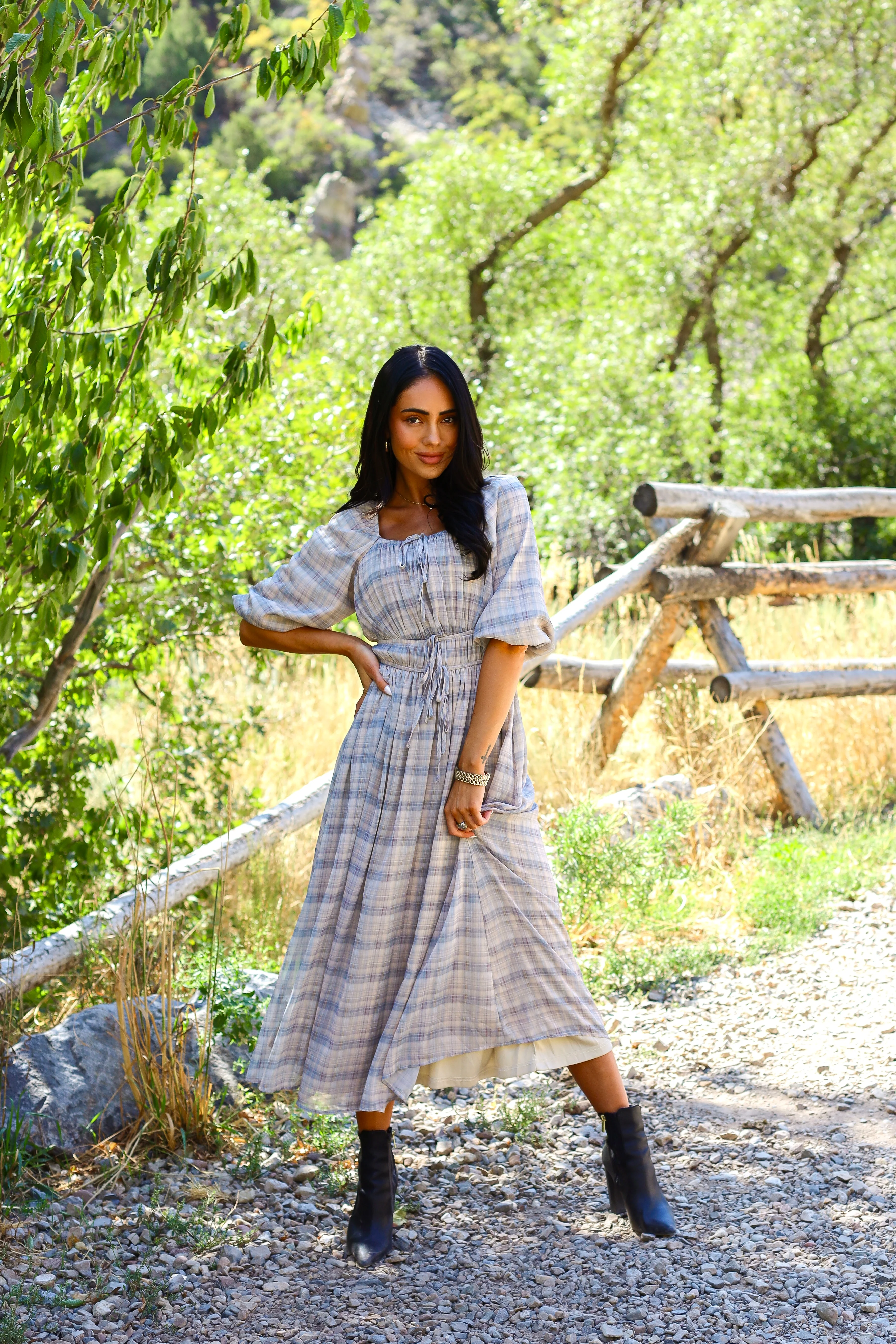 The Dyer Frosty Plaid Dresses - XNAUWBI