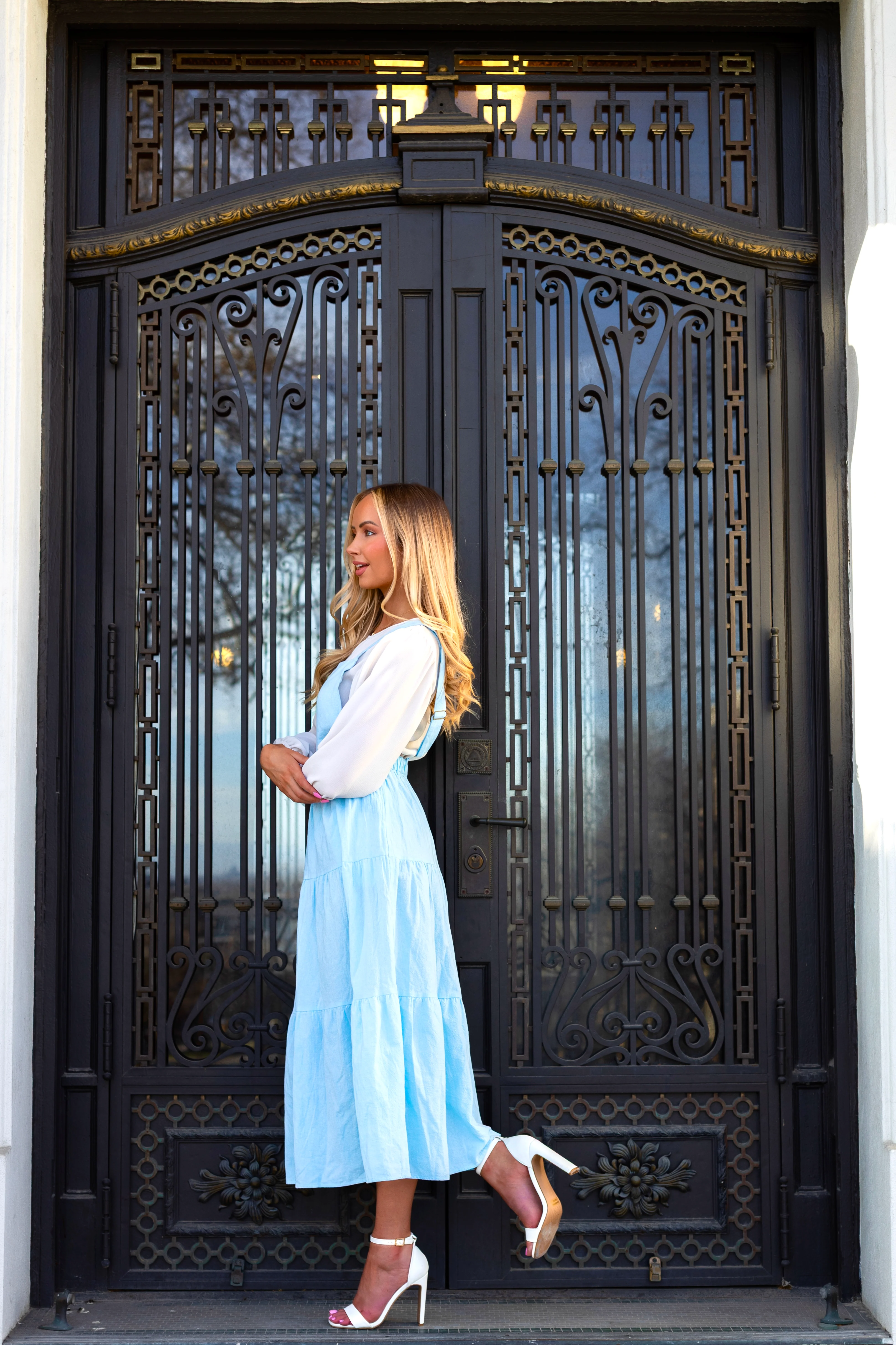 The Camdyn Pastel Blue Dresses - XNAUWBI