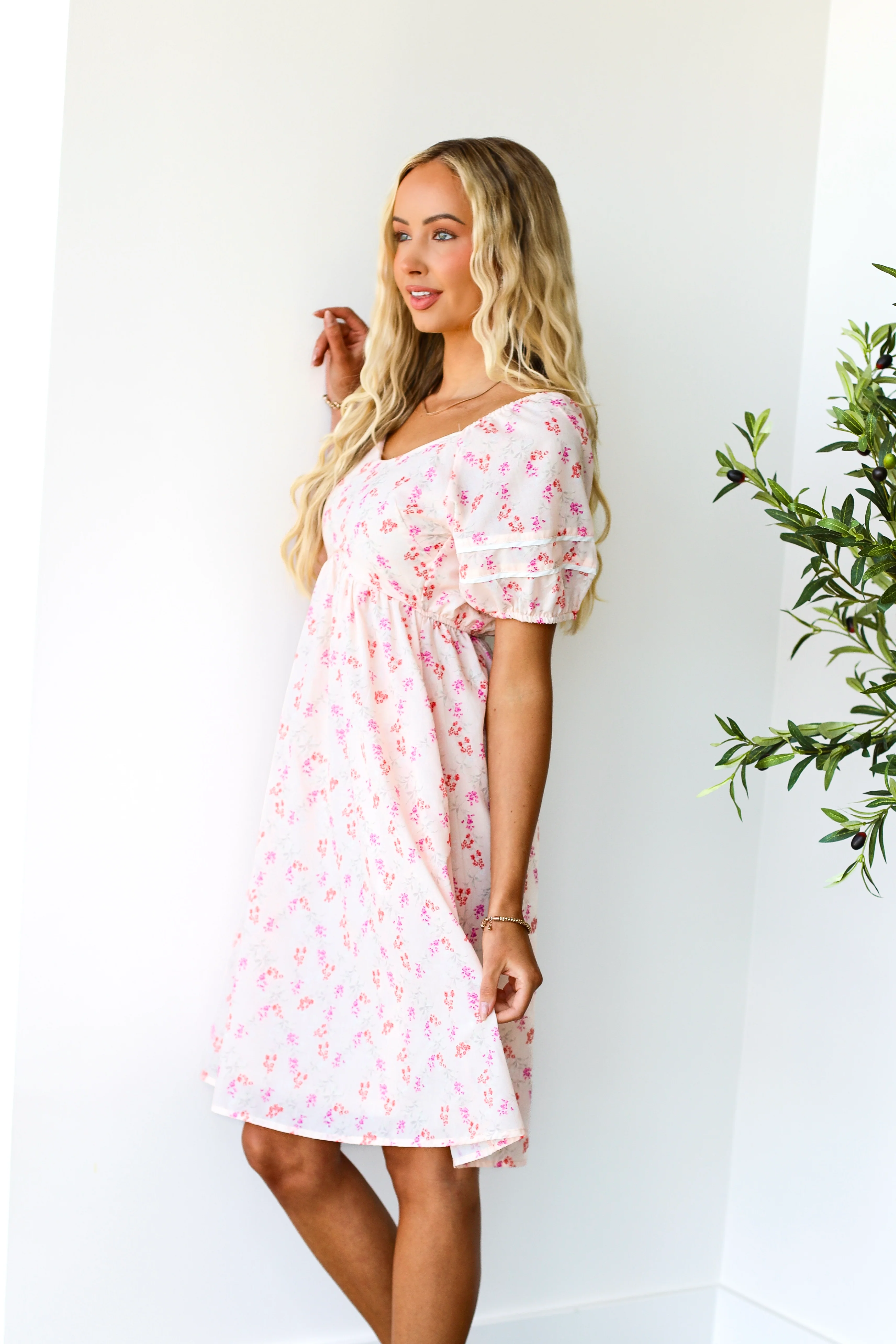 The Brigetta Blush Floral Dresses - XNAUWBI
